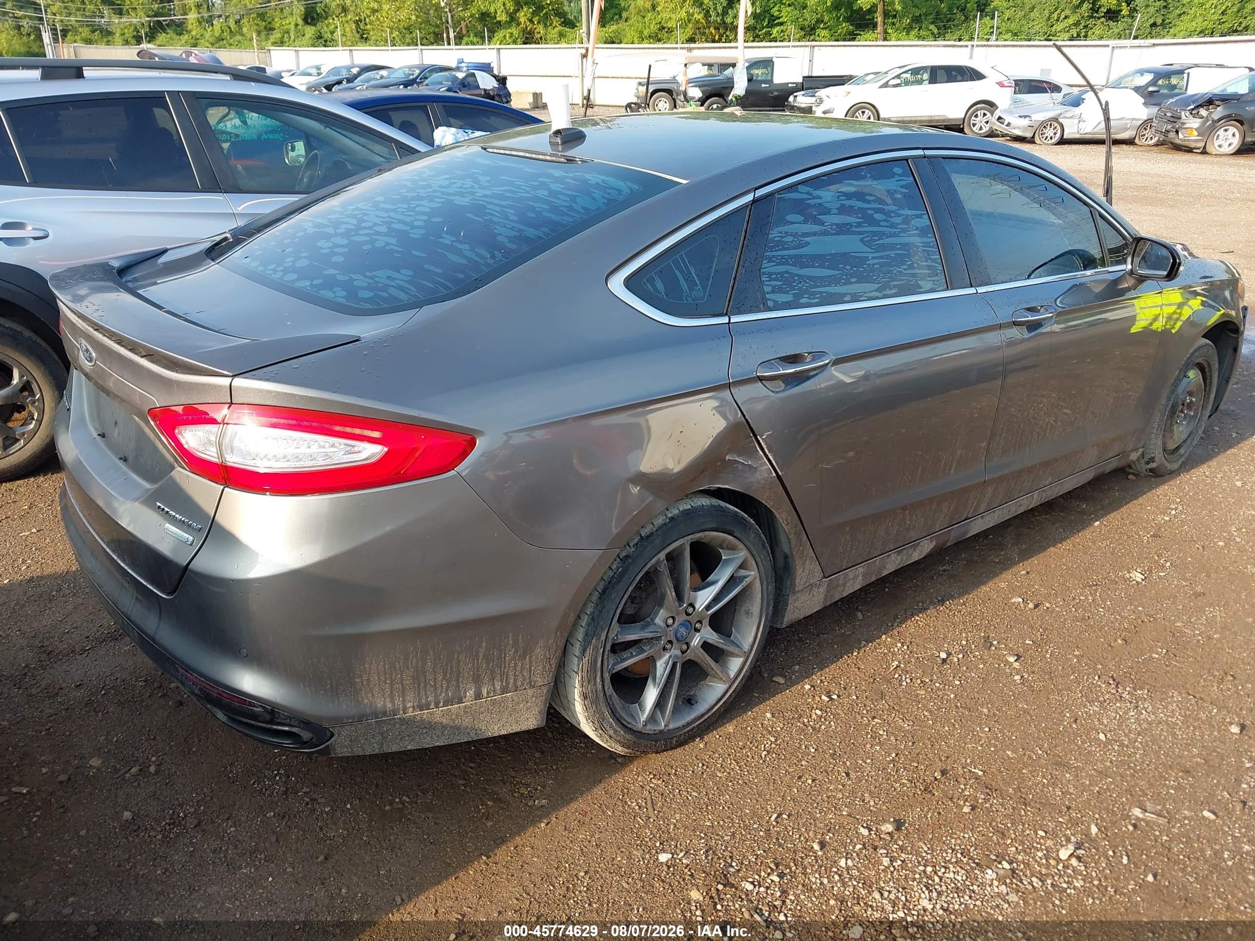 2013 Ford Fusion Titanium Серый vin: 3FA6P0K96DR134721