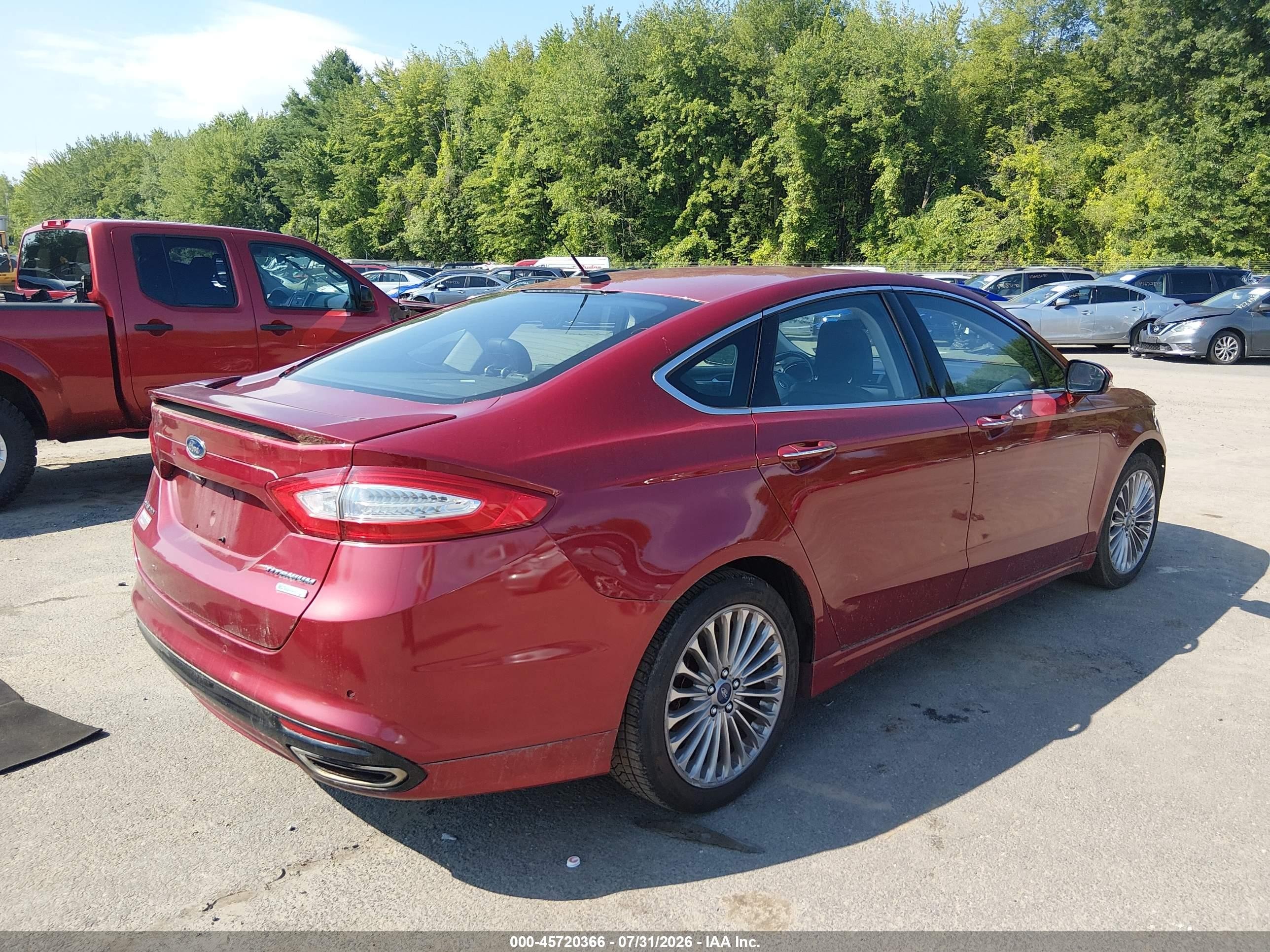 2013 Ford Fusion Titanium Red vin: 3FA6P0K96DR335115