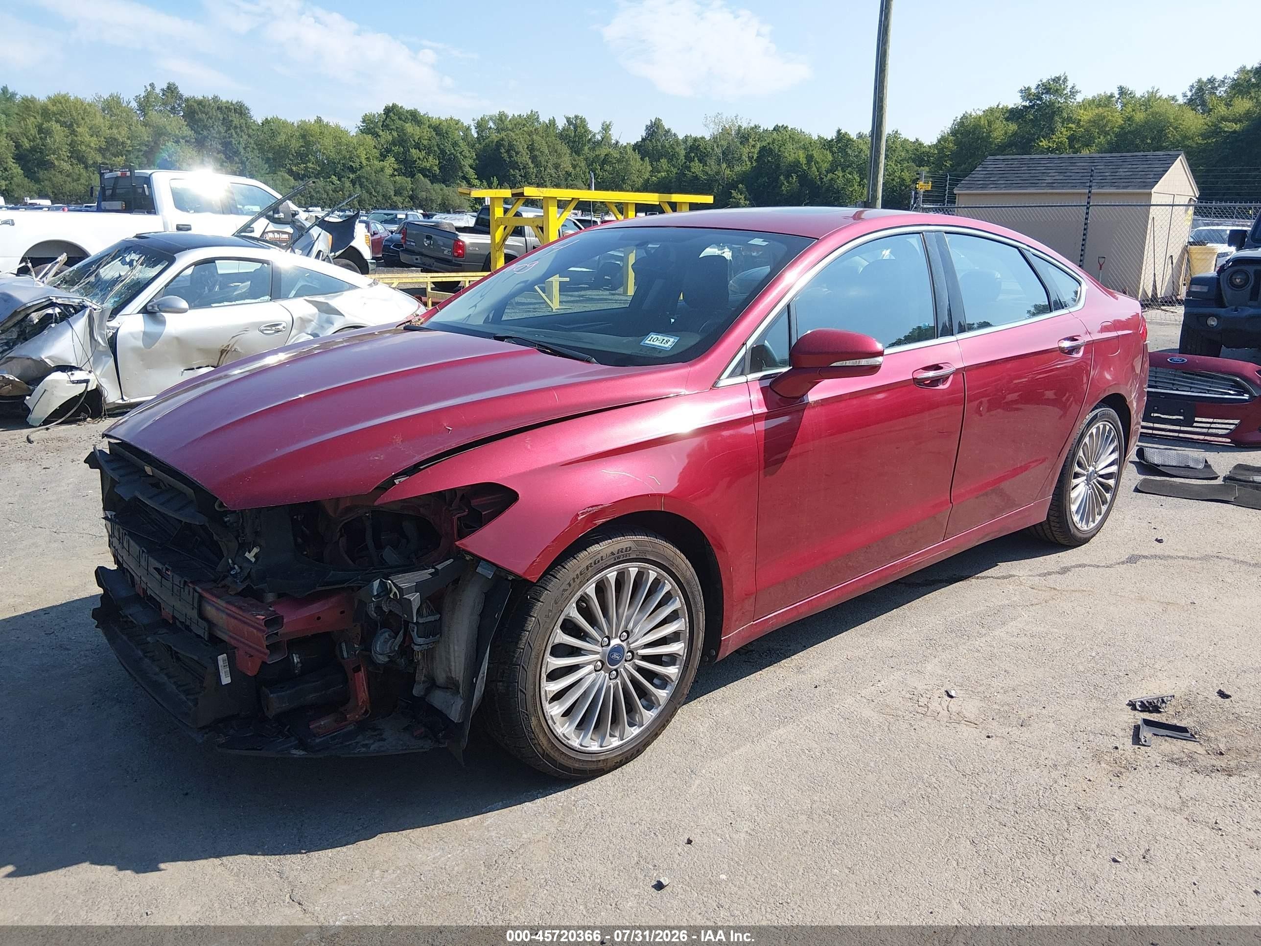 2013 Ford Fusion Titanium Red vin: 3FA6P0K96DR335115