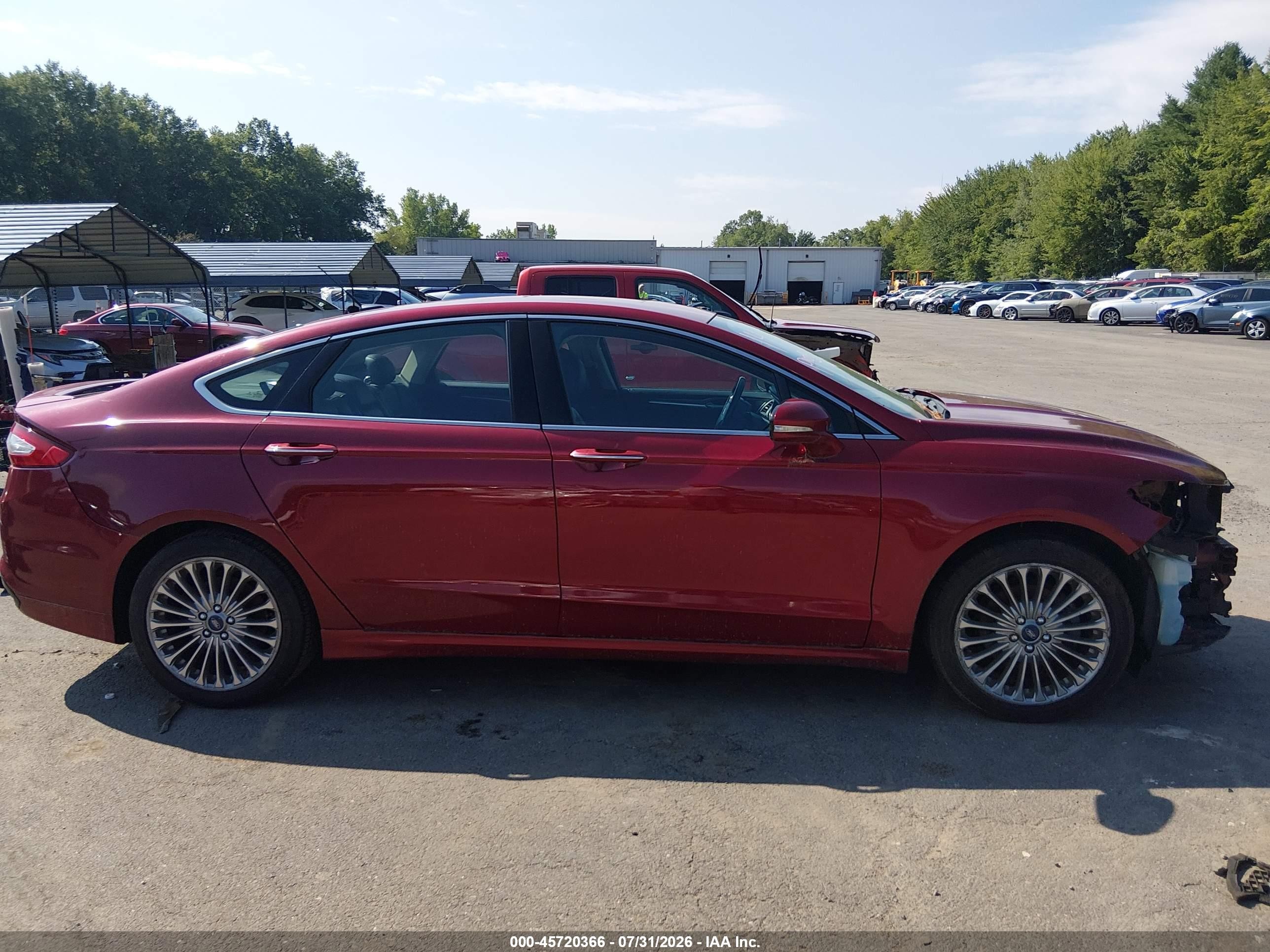 2013 Ford Fusion Titanium Red vin: 3FA6P0K96DR335115