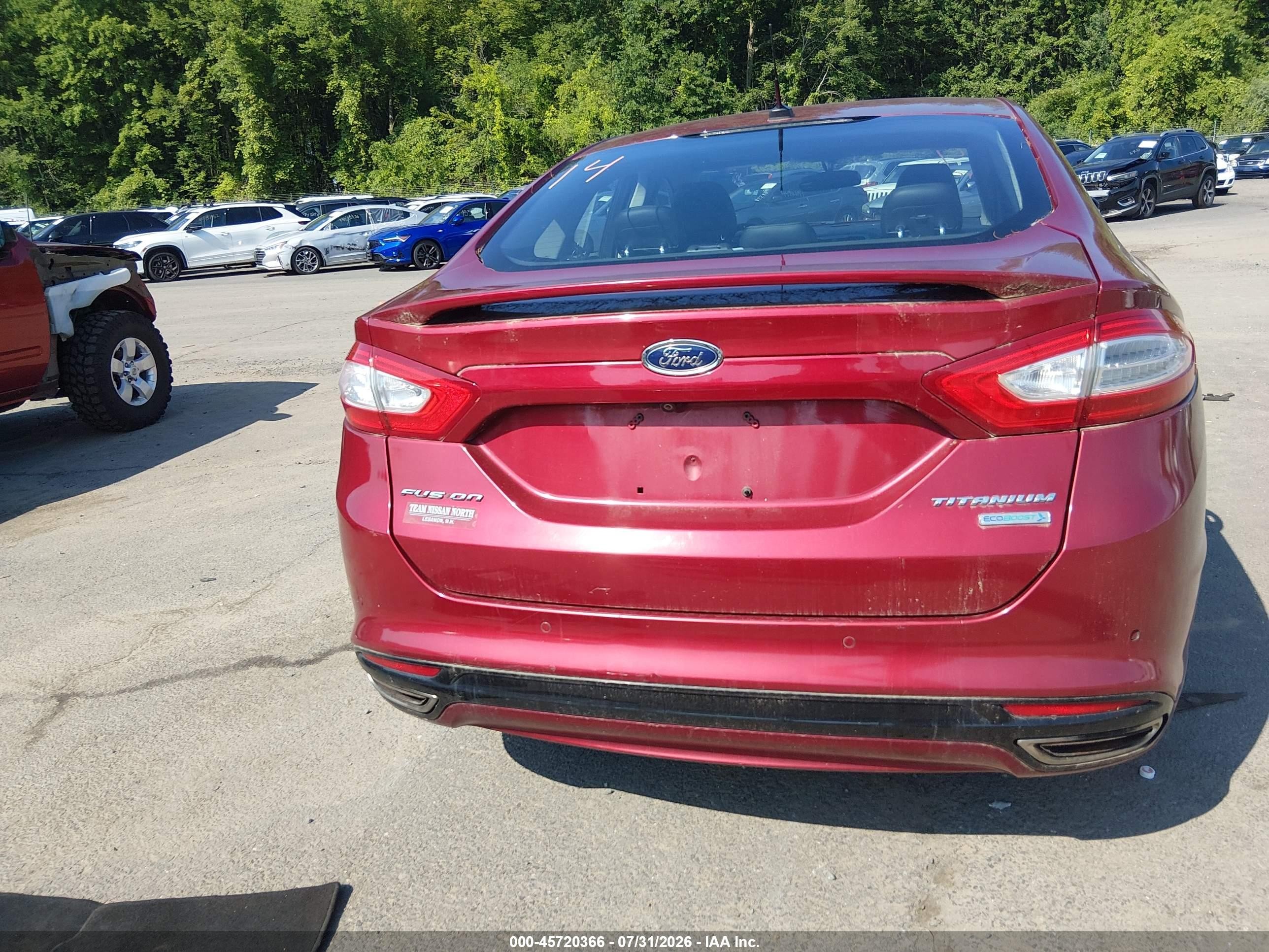 2013 Ford Fusion Titanium Red vin: 3FA6P0K96DR335115