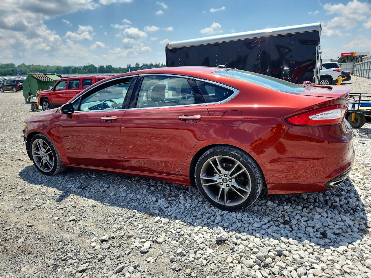 2014 Ford Fusion Titanium Red vin: 3FA6P0K96ER124014