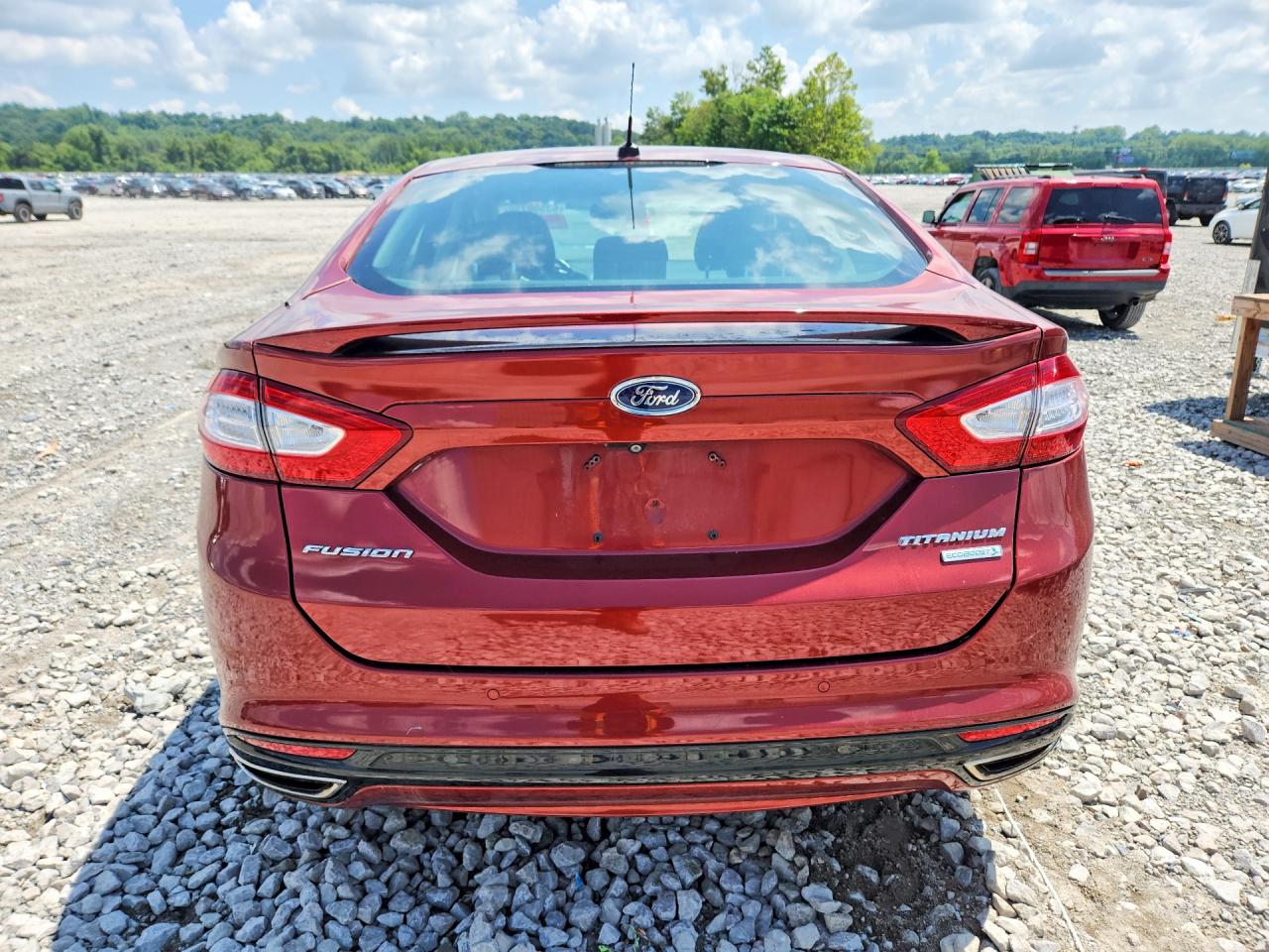 2014 Ford Fusion Titanium Red vin: 3FA6P0K96ER124014