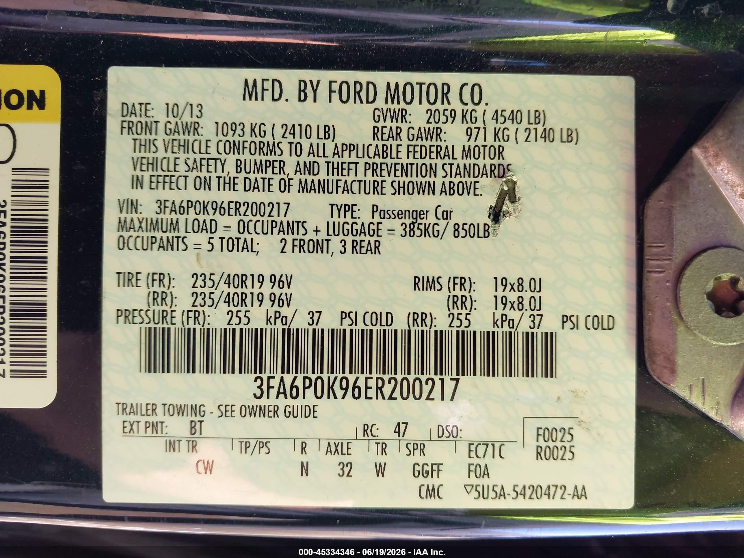 2014 Ford Fusion Titanium Black vin: 3FA6P0K96ER200217