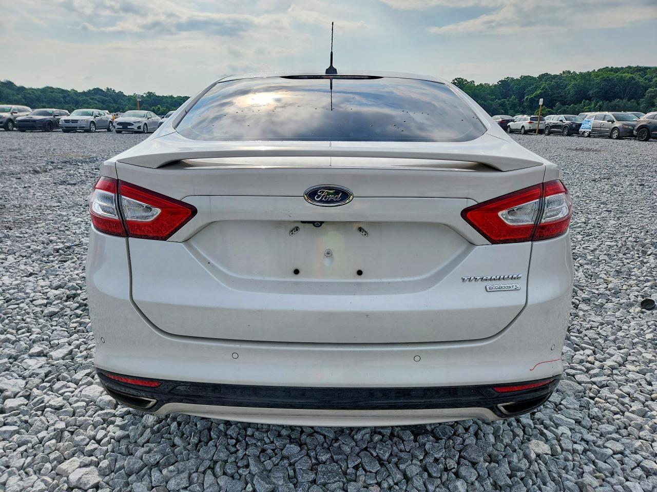 2014 Ford Fusion Titanium White vin: 3FA6P0K96ER212433