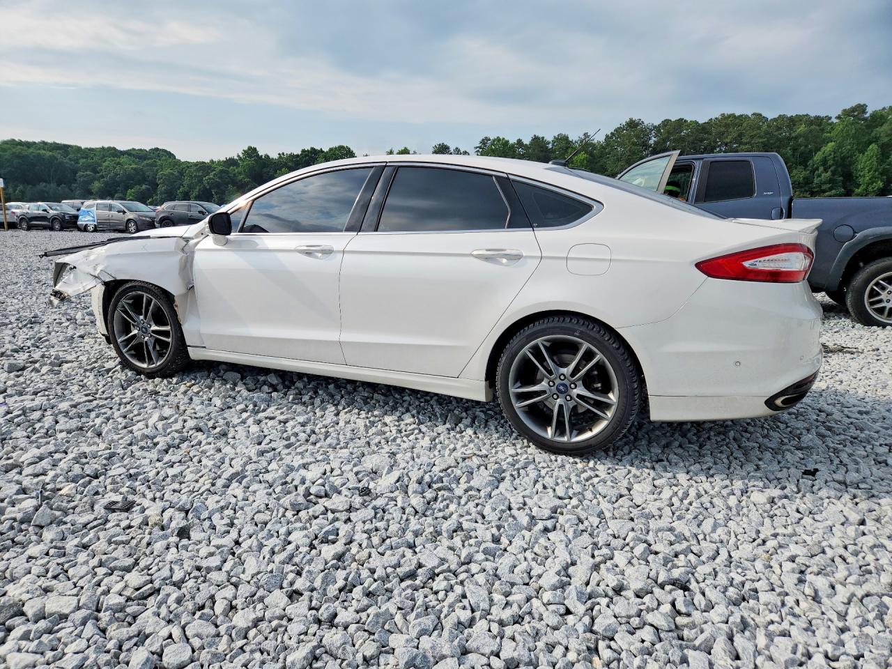 2014 Ford Fusion Titanium White vin: 3FA6P0K96ER212433