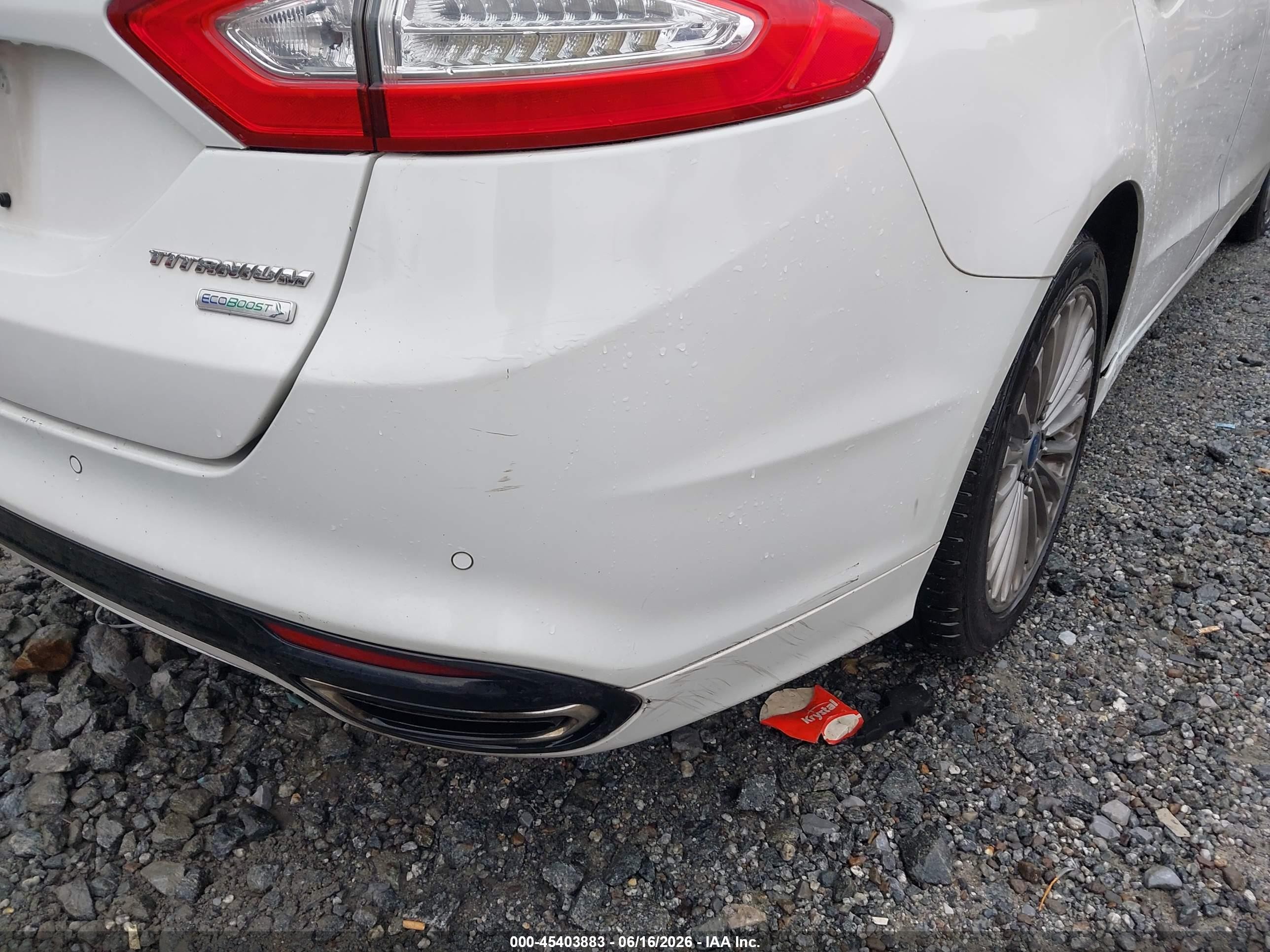 2014 Ford Fusion Titanium White vin: 3FA6P0K96ER228552