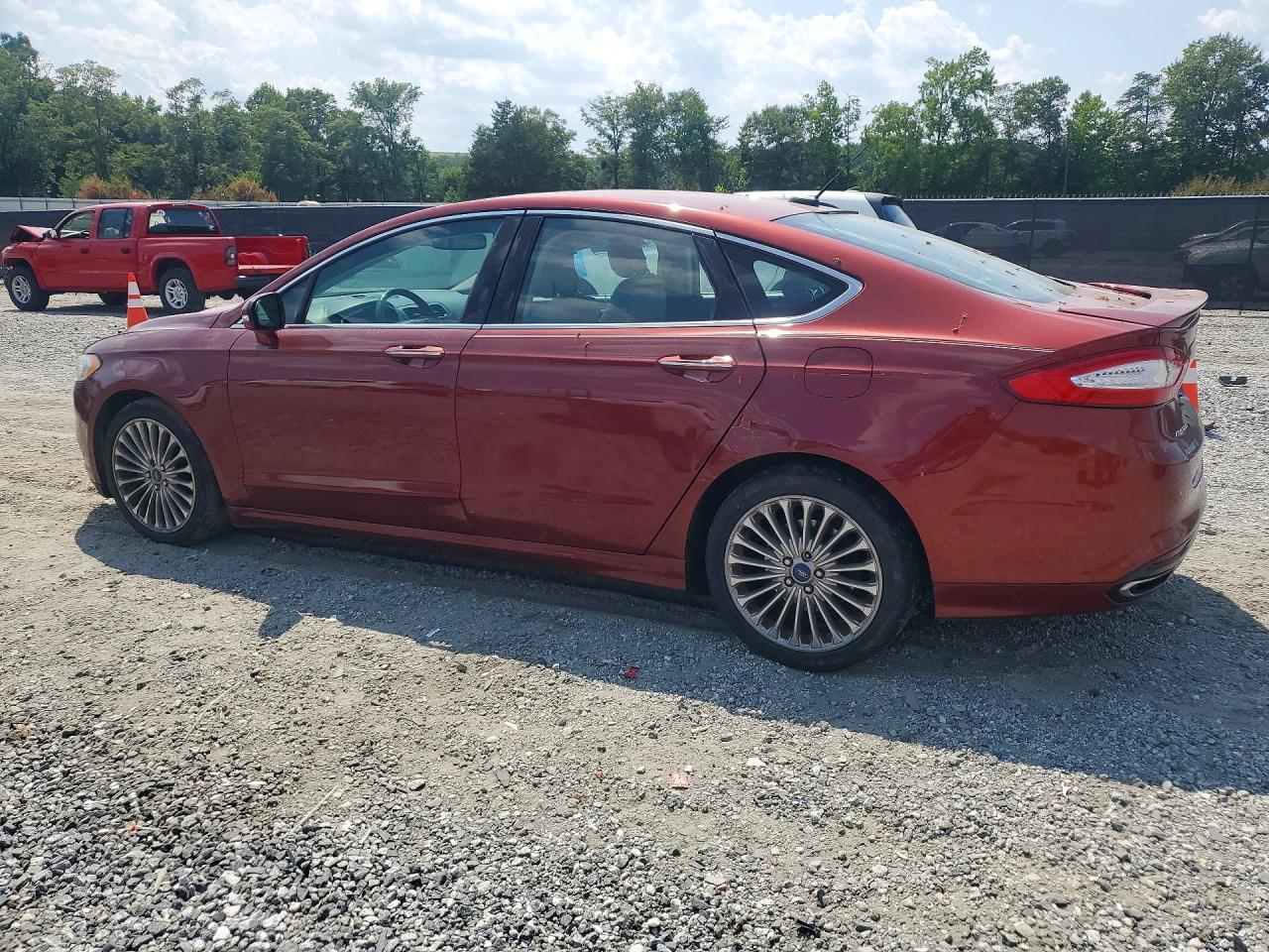2014 Ford Fusion Titanium Red vin: 3FA6P0K96ER239339