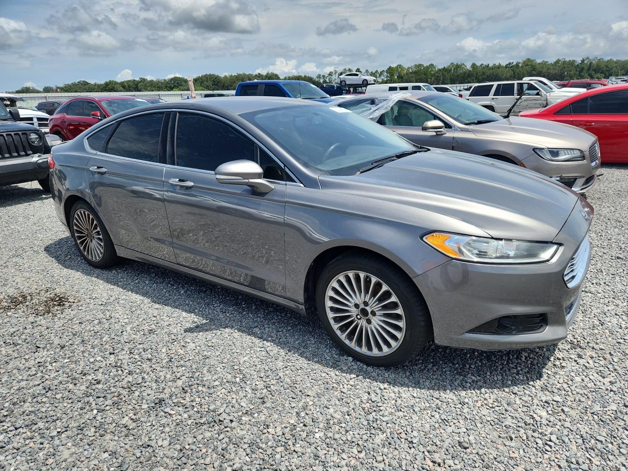 2014 Ford Fusion Titanium Серый vin: 3FA6P0K96ER271370