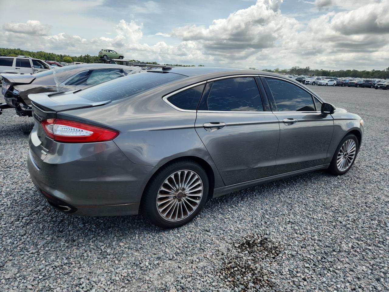 2014 Ford Fusion Titanium Серый vin: 3FA6P0K96ER271370