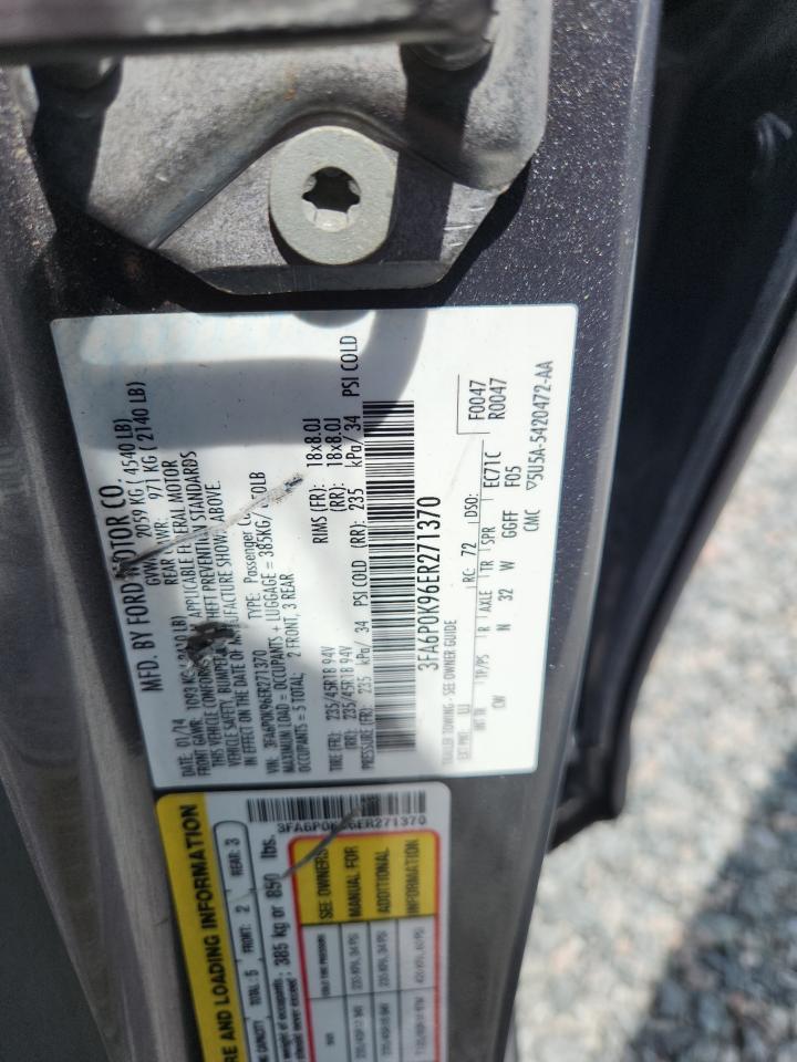 2014 Ford Fusion Titanium Серый vin: 3FA6P0K96ER271370