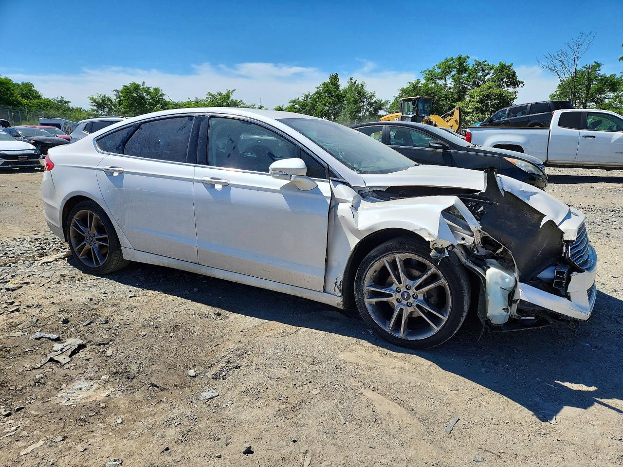 2014 Ford Fusion Titanium Белый vin: 3FA6P0K96ER327114