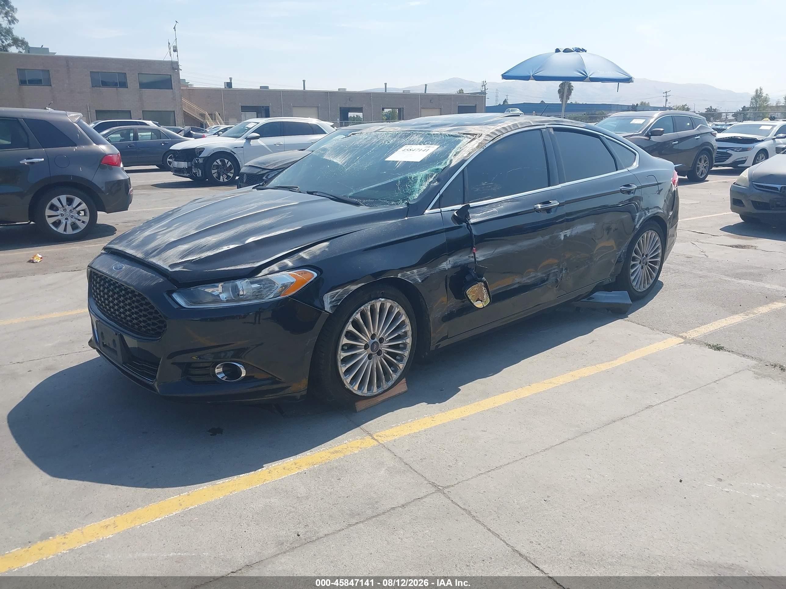 2014 Ford Fusion Titanium Черный vin: 3FA6P0K96ER360808