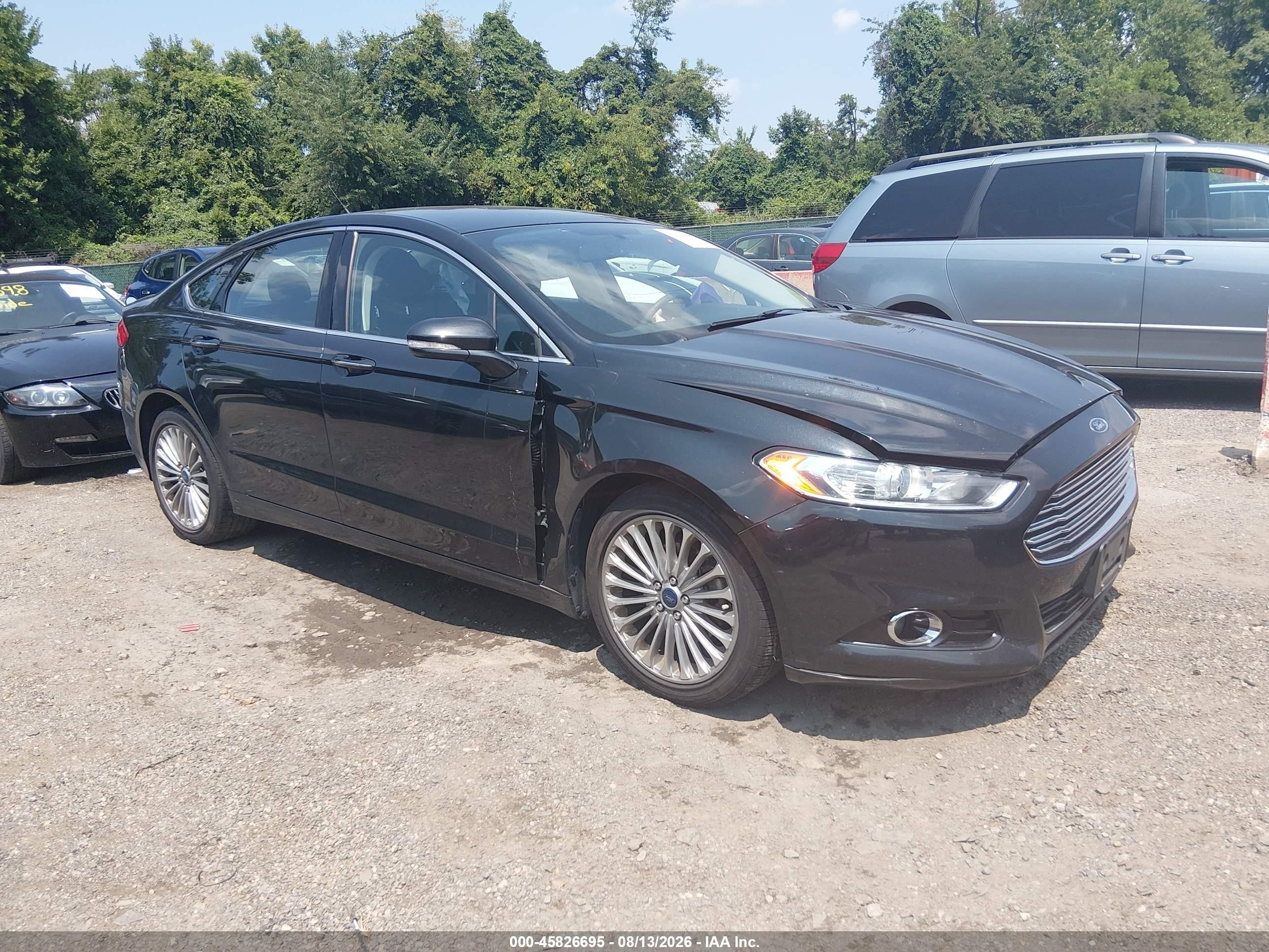 2014 Ford Fusion Titanium Black vin: 3FA6P0K96ER380850