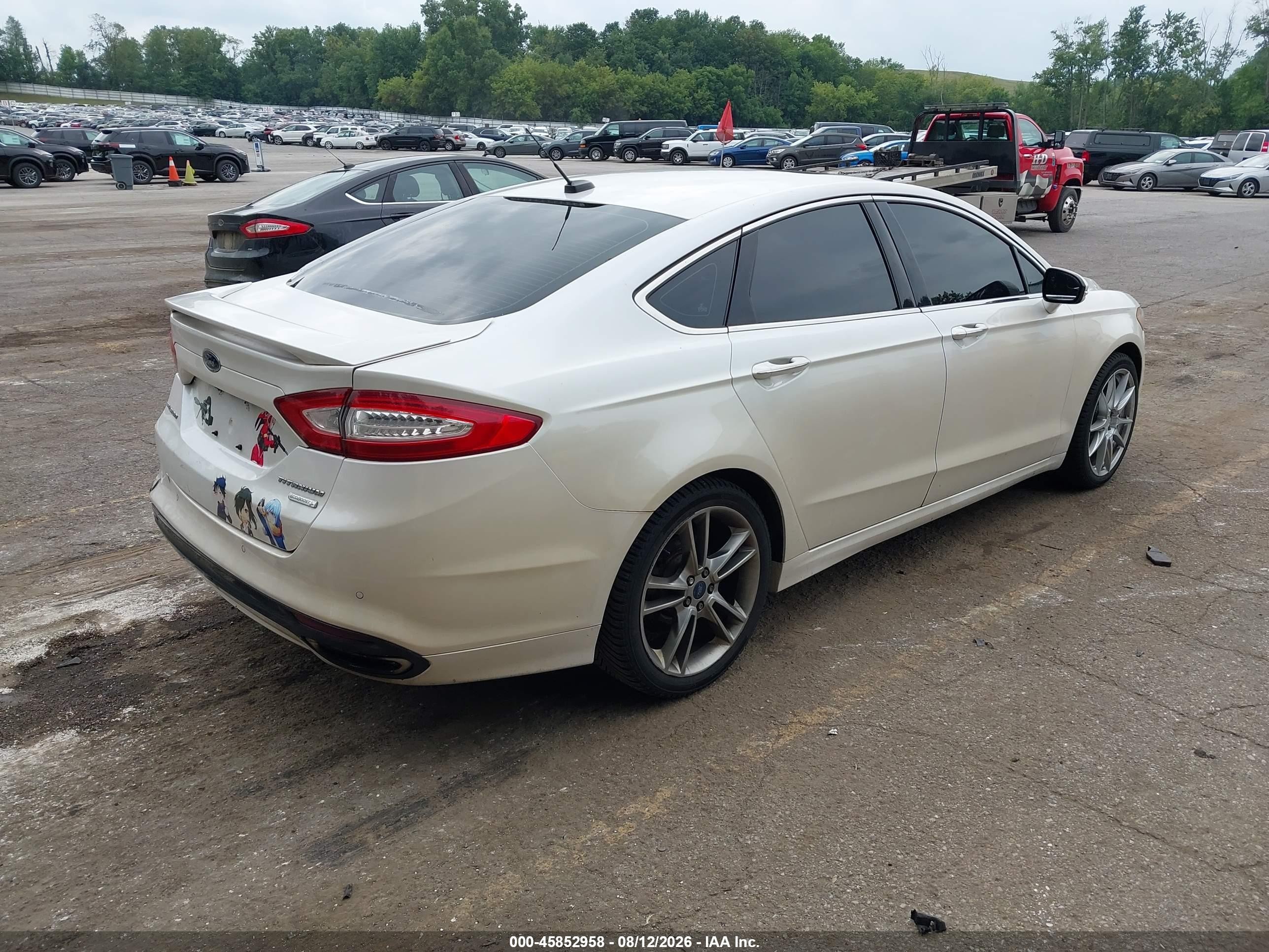 2014 Ford Fusion Titanium Белый vin: 3FA6P0K96ER390147