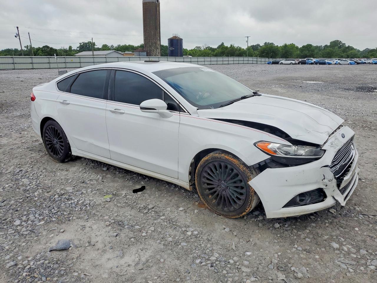 2015 Ford Fusion Titanium White vin: 3FA6P0K96FR196218