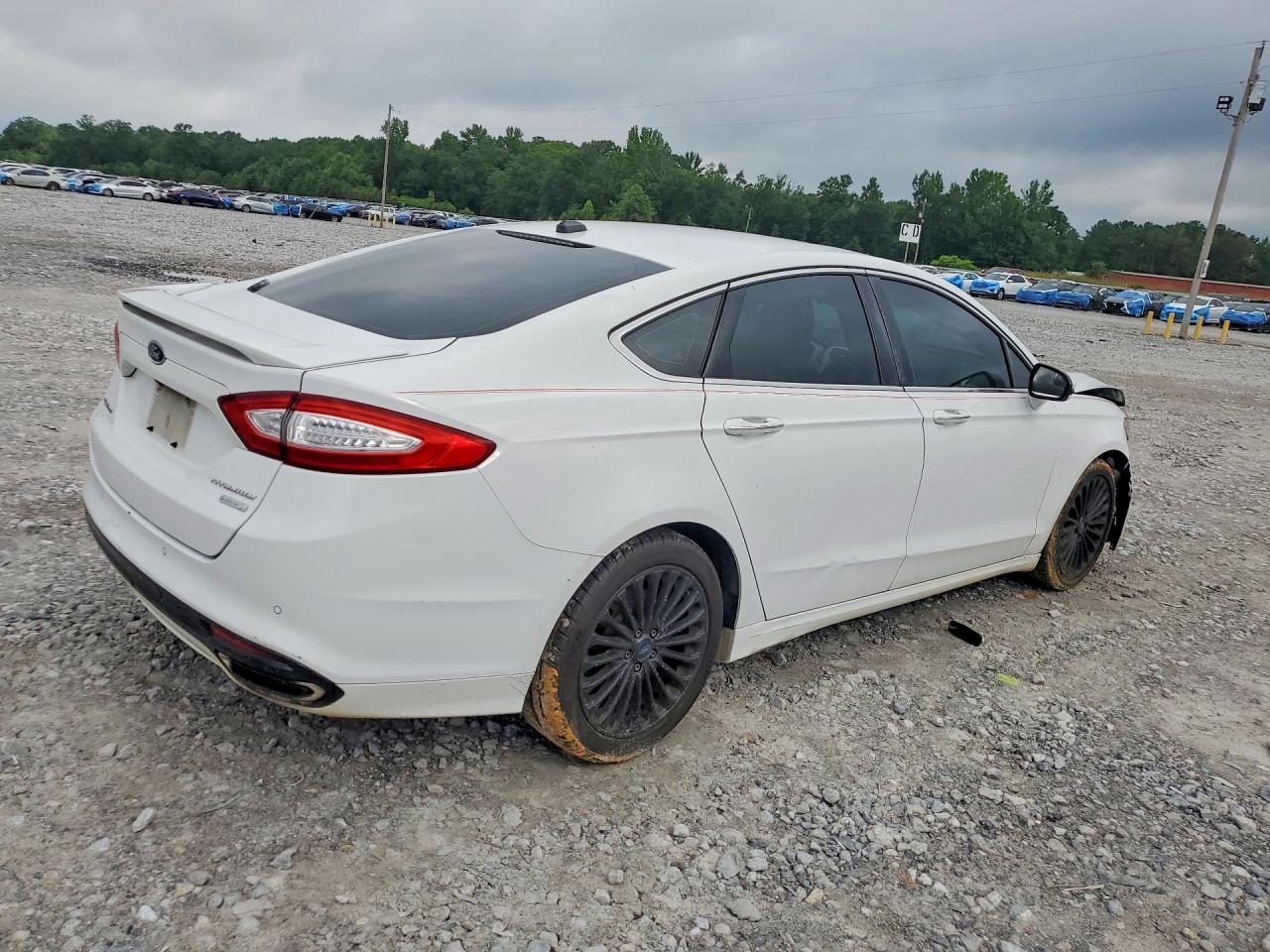 2015 Ford Fusion Titanium White vin: 3FA6P0K96FR196218