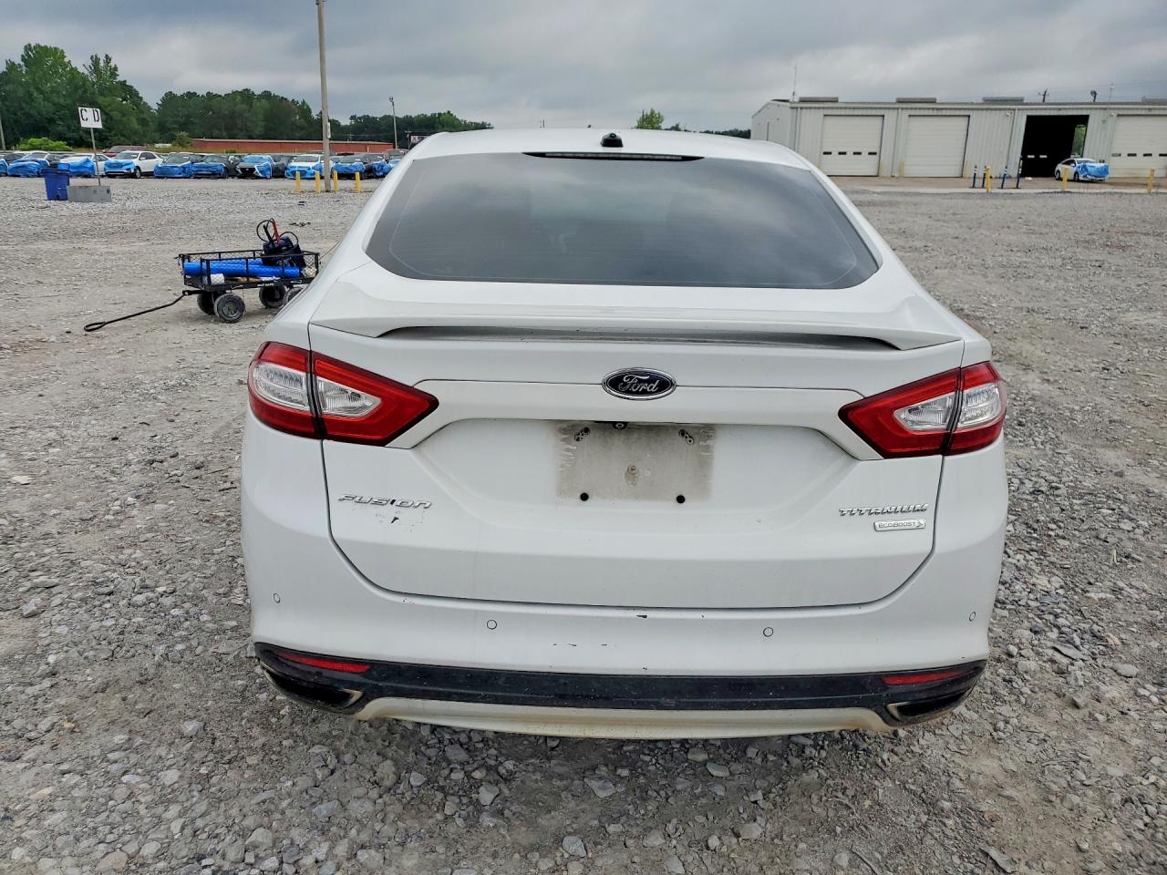 2015 Ford Fusion Titanium White vin: 3FA6P0K96FR196218