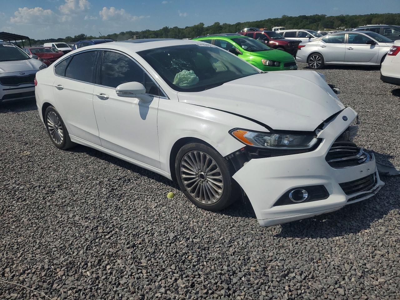 2015 Ford Fusion Titanium White vin: 3FA6P0K96FR238743