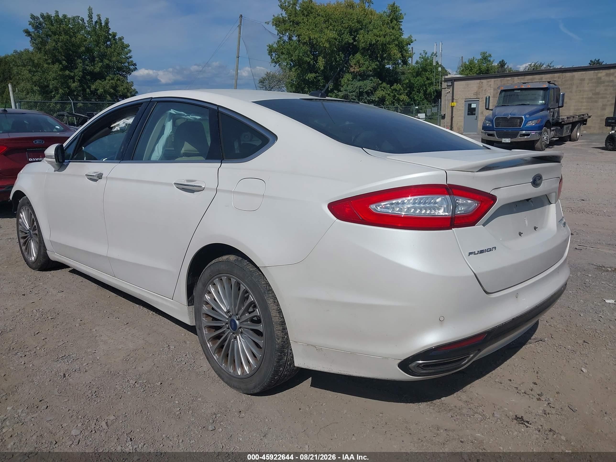 2015 Ford Fusion Titanium White vin: 3FA6P0K96FR307303