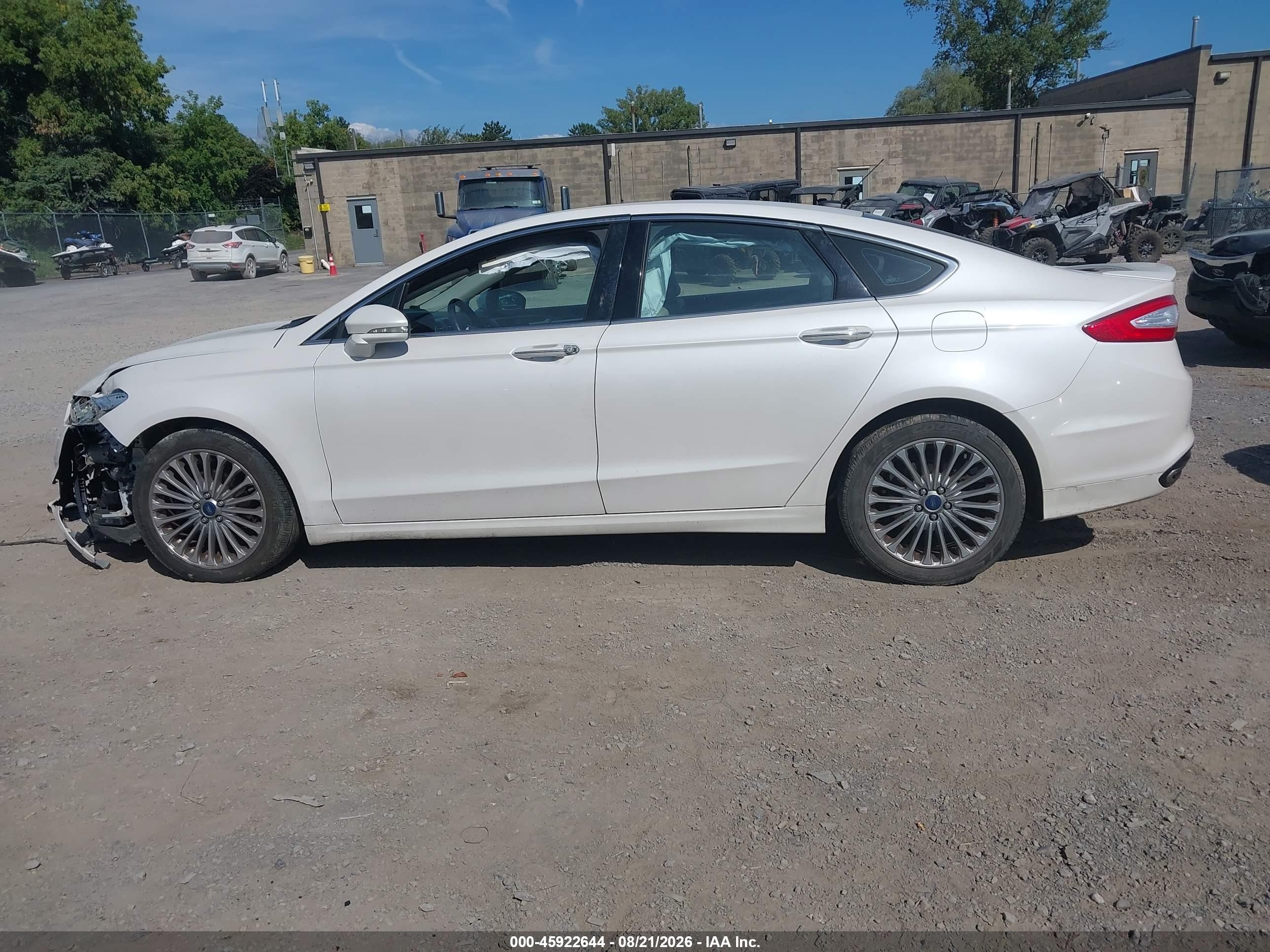 2015 Ford Fusion Titanium White vin: 3FA6P0K96FR307303