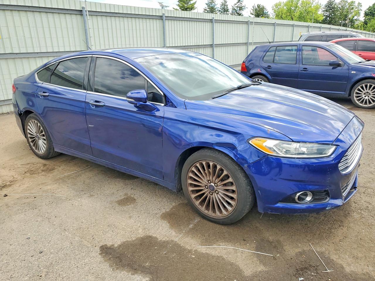 2014 Ford Fusion Titanium Blue vin: 3FA6P0K97ER109750
