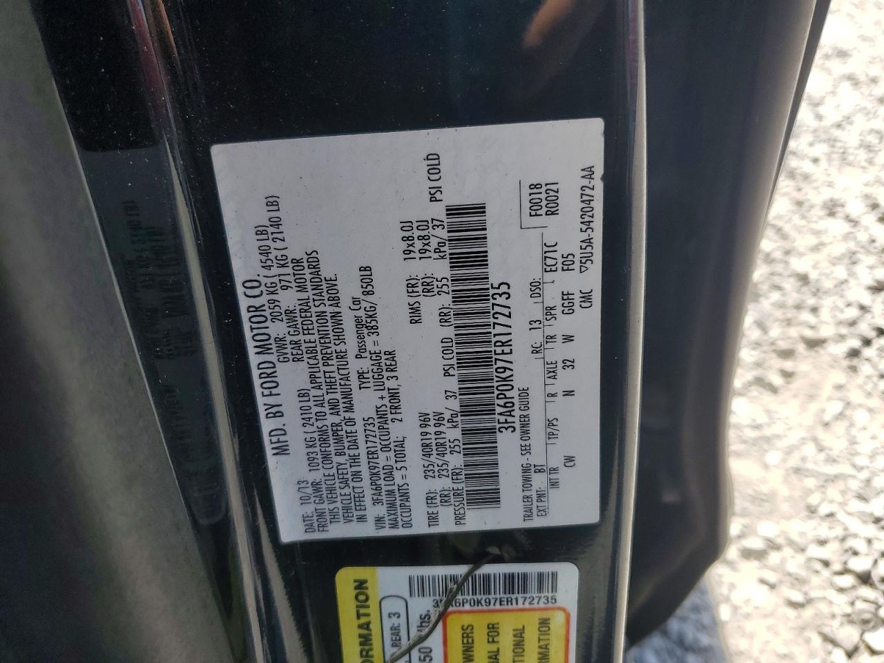 2014 Ford Fusion Titanium Black vin: 3FA6P0K97ER172735
