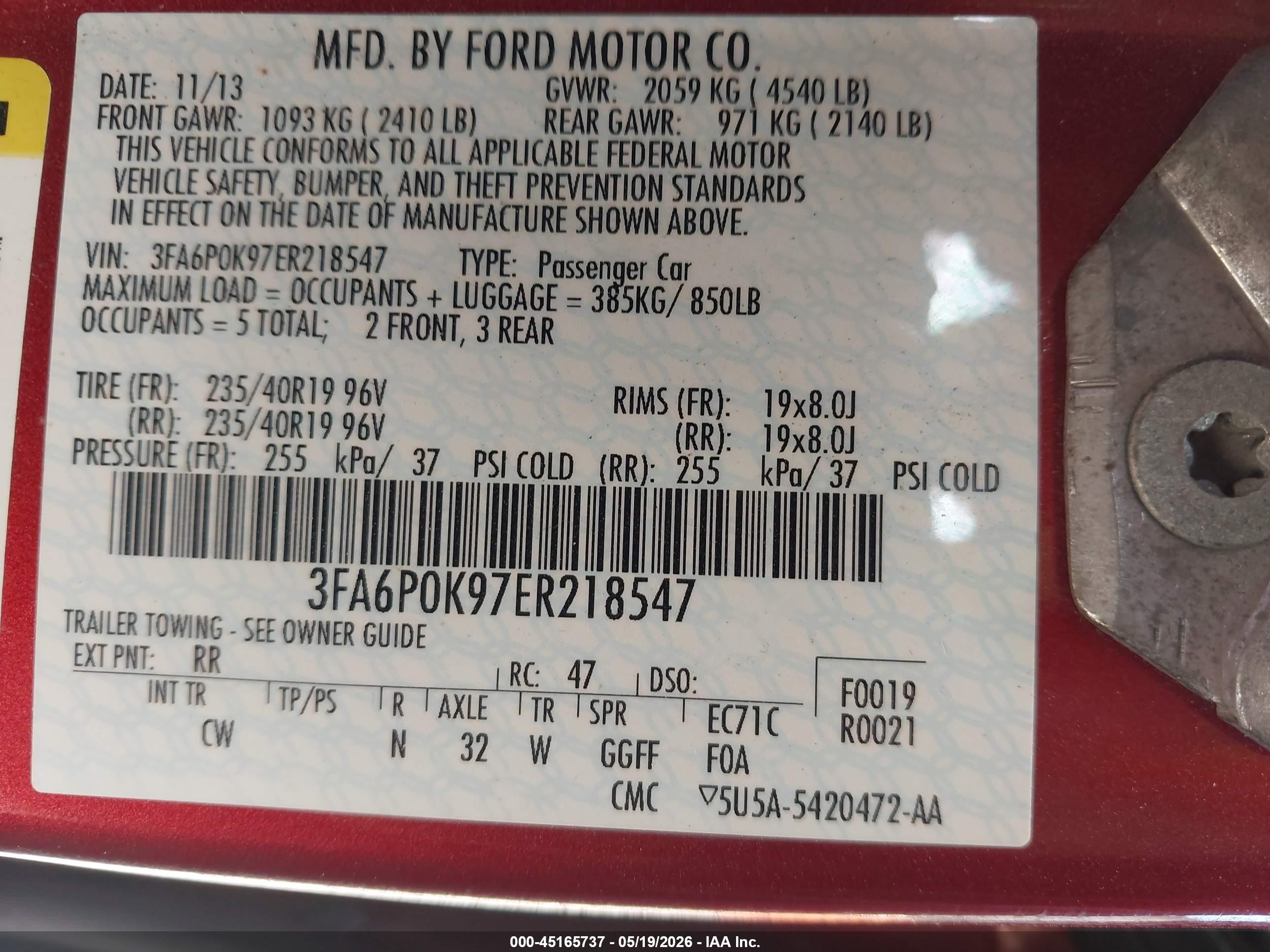 2014 Ford Fusion Titanium Темно-бордовый vin: 3FA6P0K97ER218547