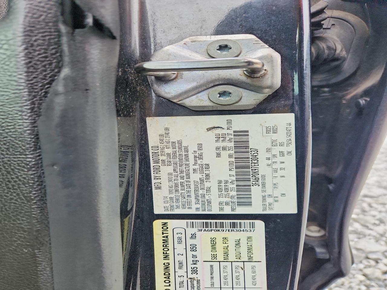 2014 Ford Fusion Titanium Black vin: 3FA6P0K97ER304537