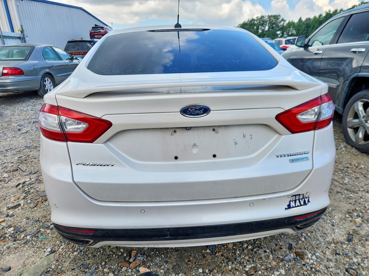 2015 Ford Fusion Titanium White vin: 3FA6P0K97FR114657