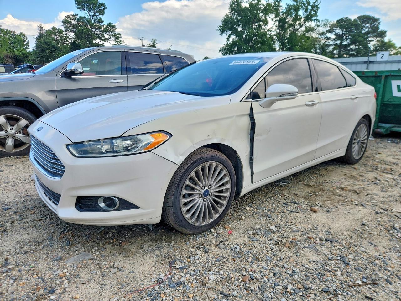 2015 Ford Fusion Titanium White vin: 3FA6P0K97FR114657