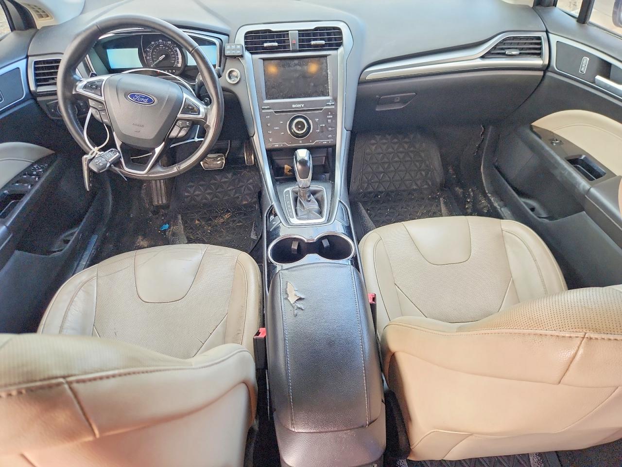 2015 Ford Fusion Titanium White vin: 3FA6P0K97FR114657