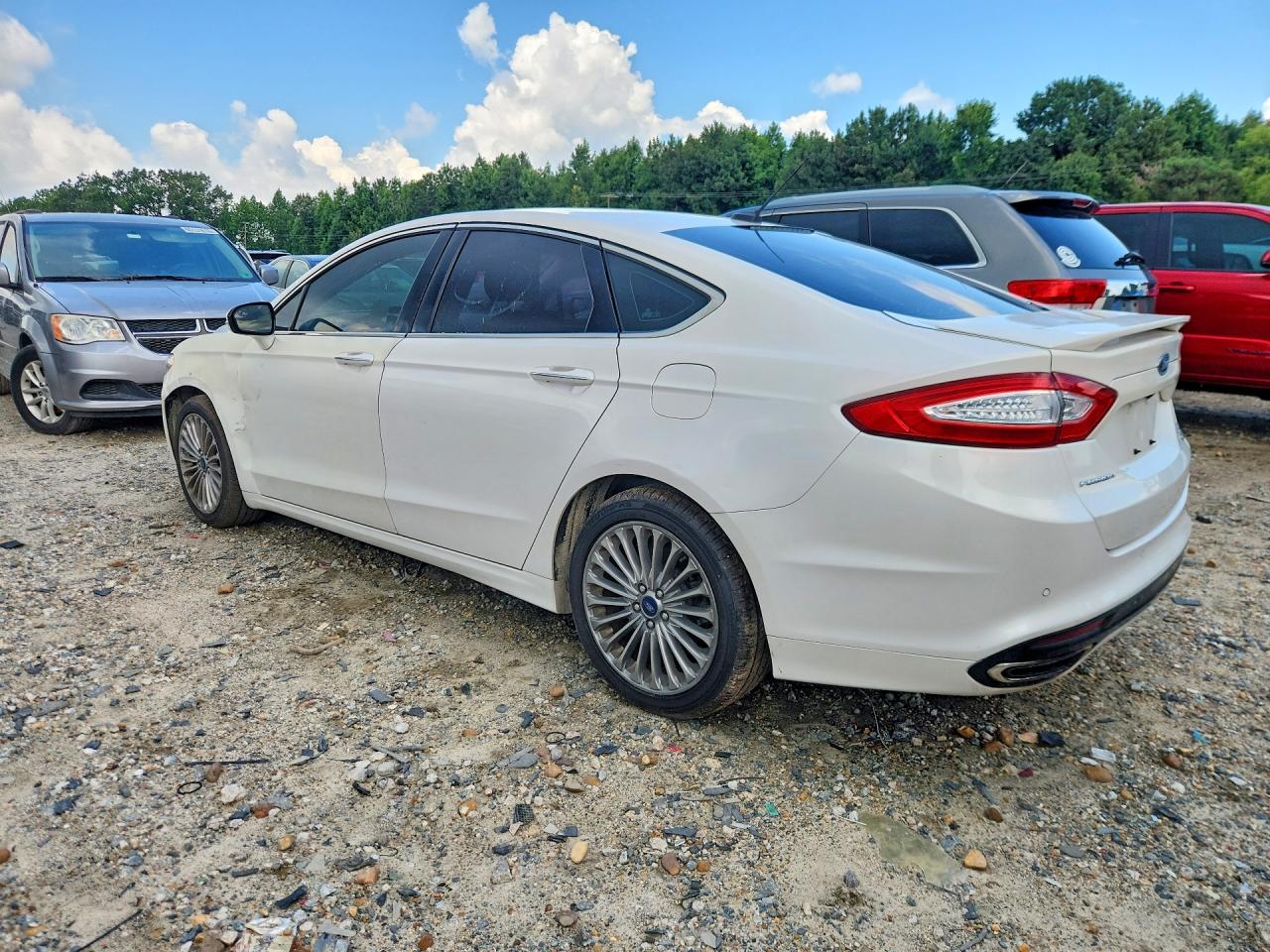2015 Ford Fusion Titanium White vin: 3FA6P0K97FR114657