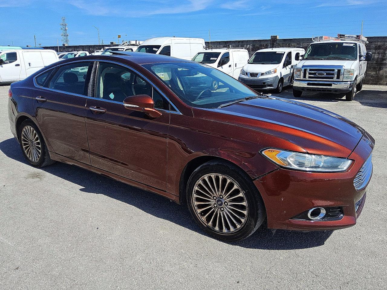 2015 Ford Fusion Titanium Brown vin: 3FA6P0K97FR269466