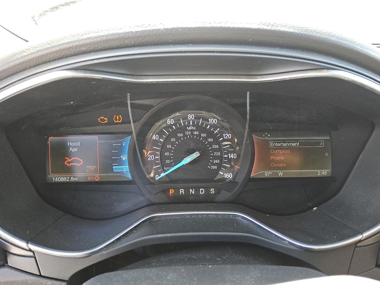 2015 Ford Fusion Titanium Brown vin: 3FA6P0K97FR269466 Damage: Warning Light - Engine, On, Unacceptable