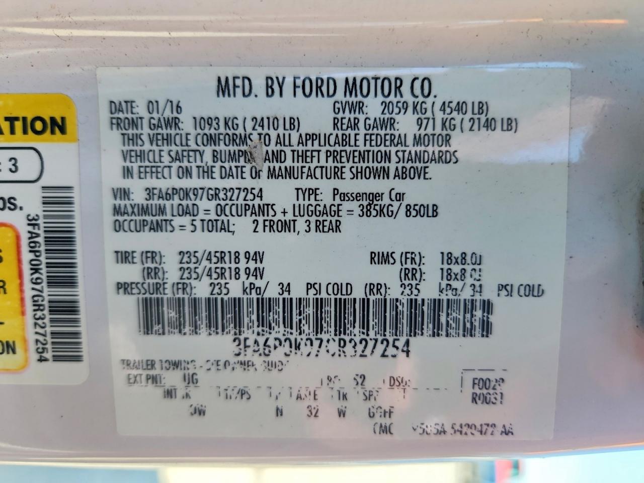2016 Ford Fusion Titanium White vin: 3FA6P0K97GR327254
