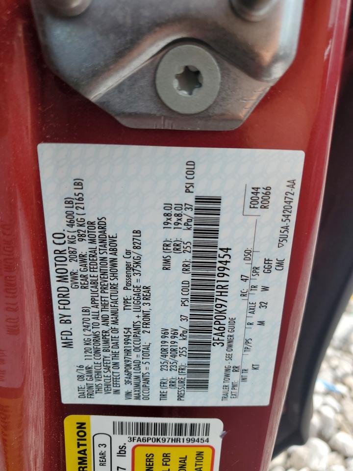 2017 Ford Fusion Titanium   Red vin: 3FA6P0K97HR199454