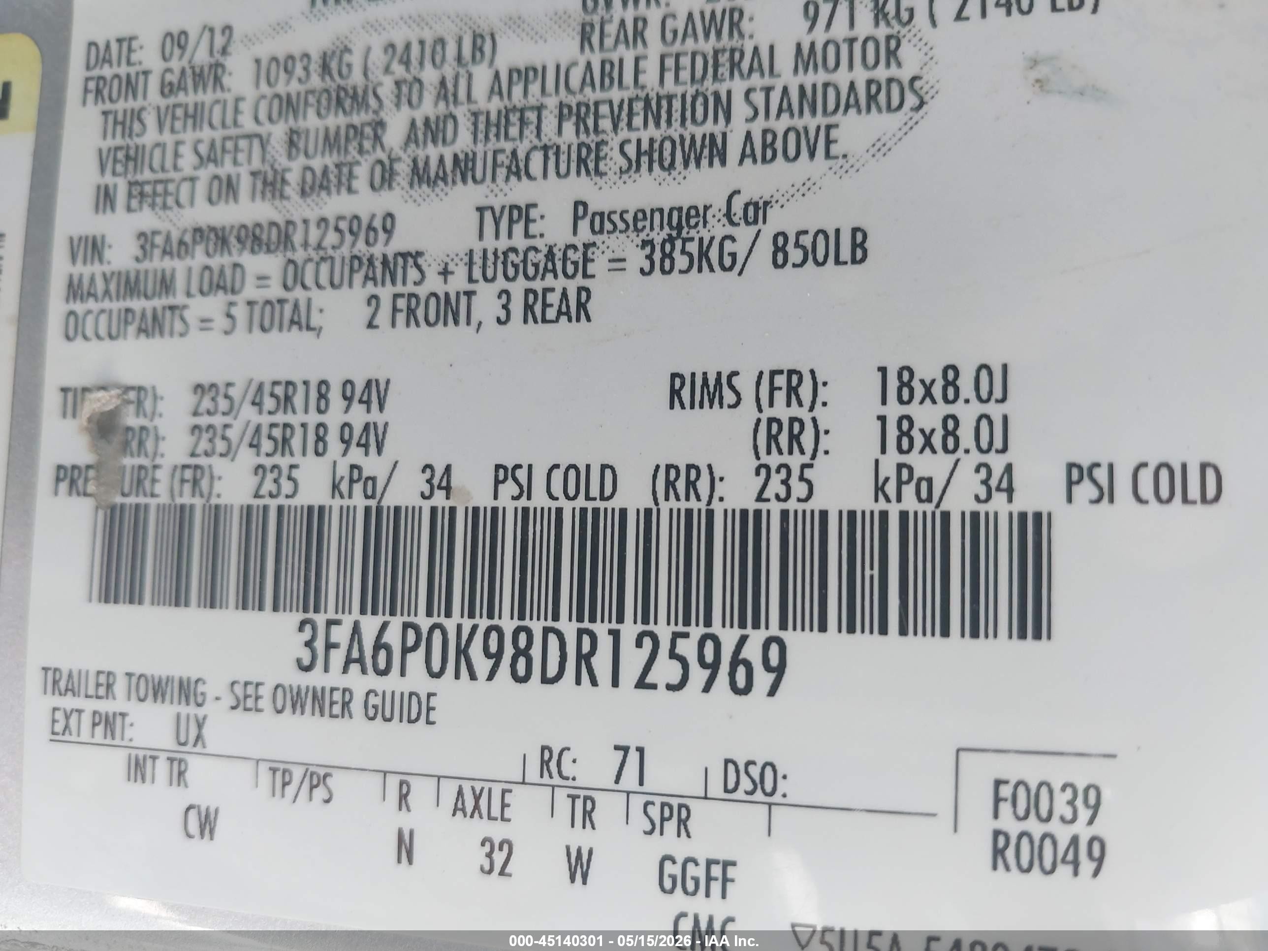 2013 Ford Fusion Titanium Серебряный vin: 3FA6P0K98DR125969