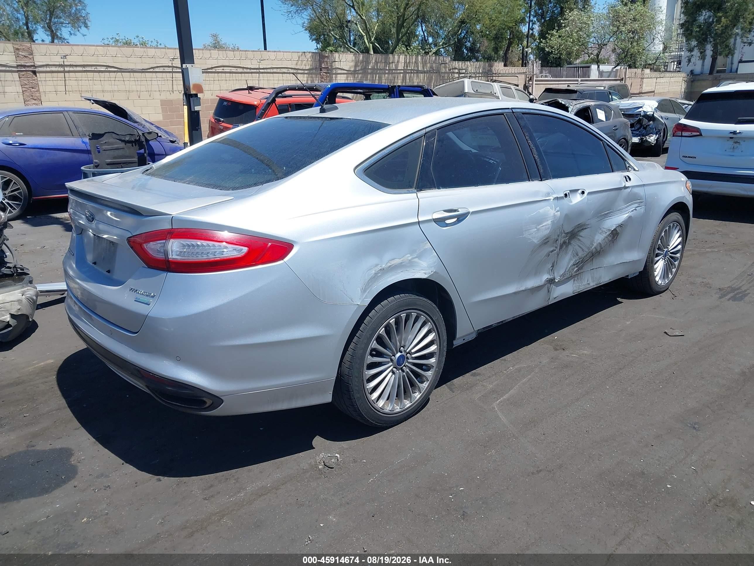 2013 Ford Fusion Titanium Silver vin: 3FA6P0K98DR223383