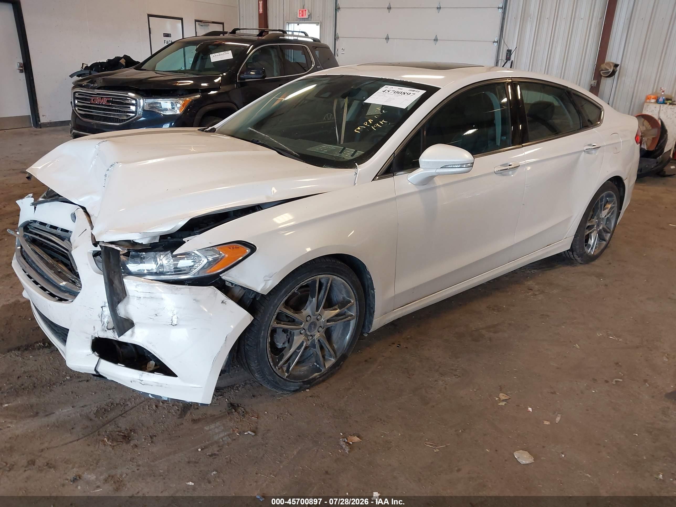 2013 Ford Fusion Titanium Белый vin: 3FA6P0K98DR322298