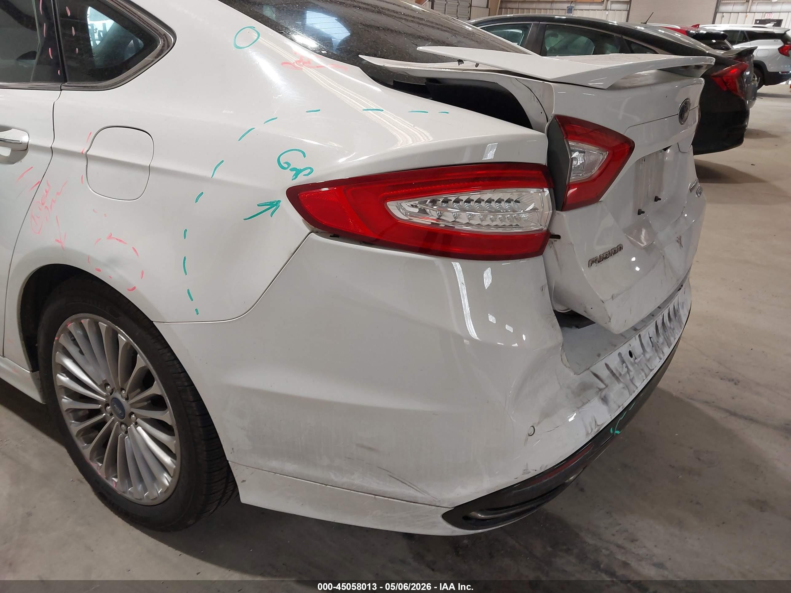 2013 Ford Fusion Titanium White vin: 3FA6P0K98DR342180