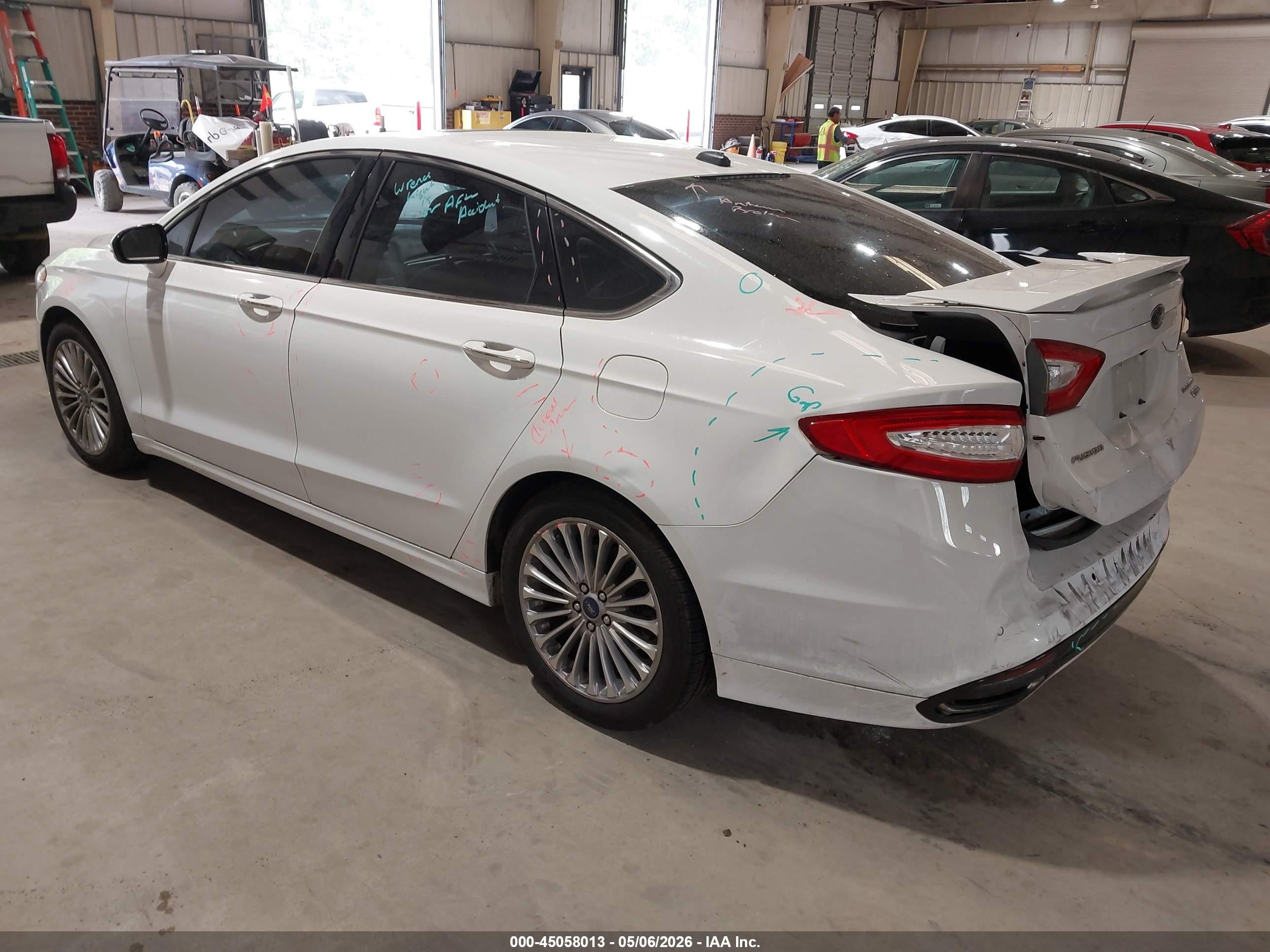 2013 Ford Fusion Titanium White vin: 3FA6P0K98DR342180
