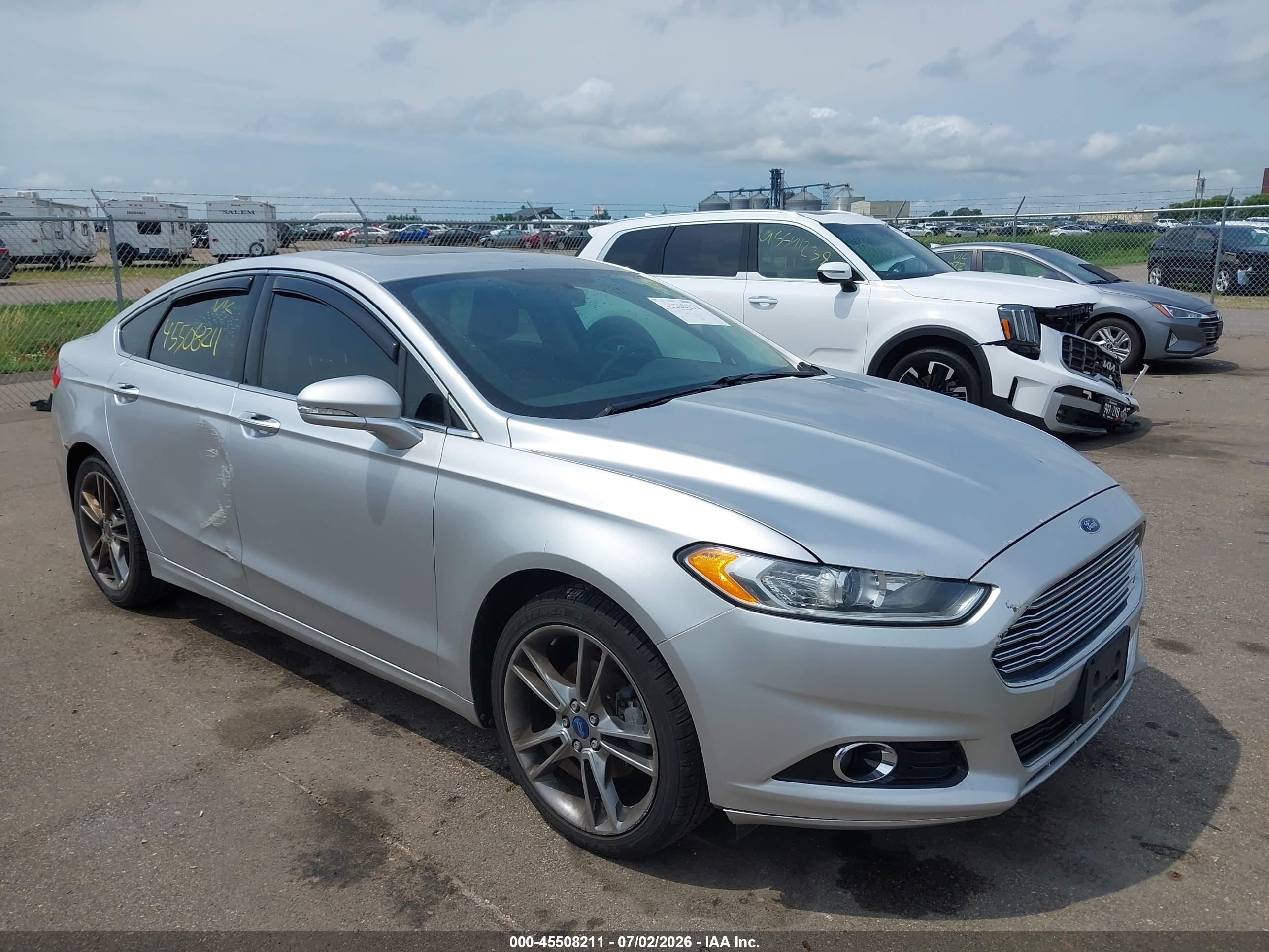2014 Ford Fusion Titanium Silver vin: 3FA6P0K98ER121972