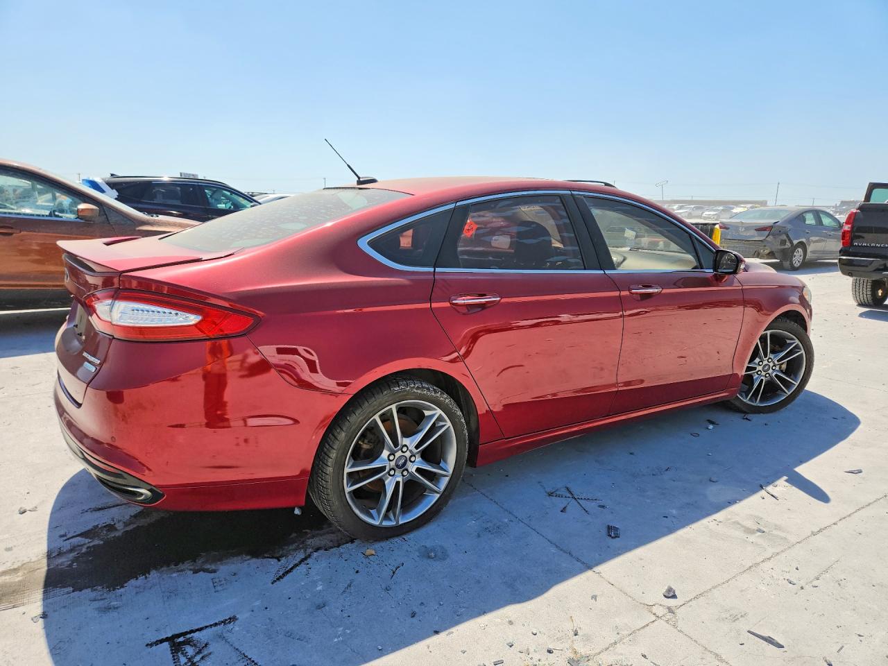 2014 Ford Fusion Titanium Red vin: 3FA6P0K98ER201580