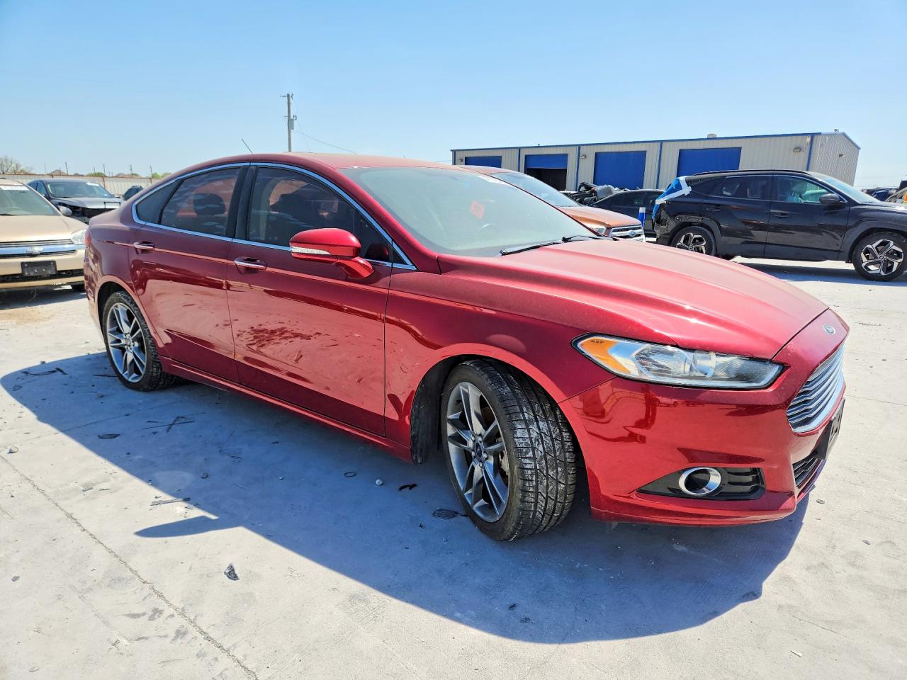 2014 Ford Fusion Titanium Red vin: 3FA6P0K98ER201580