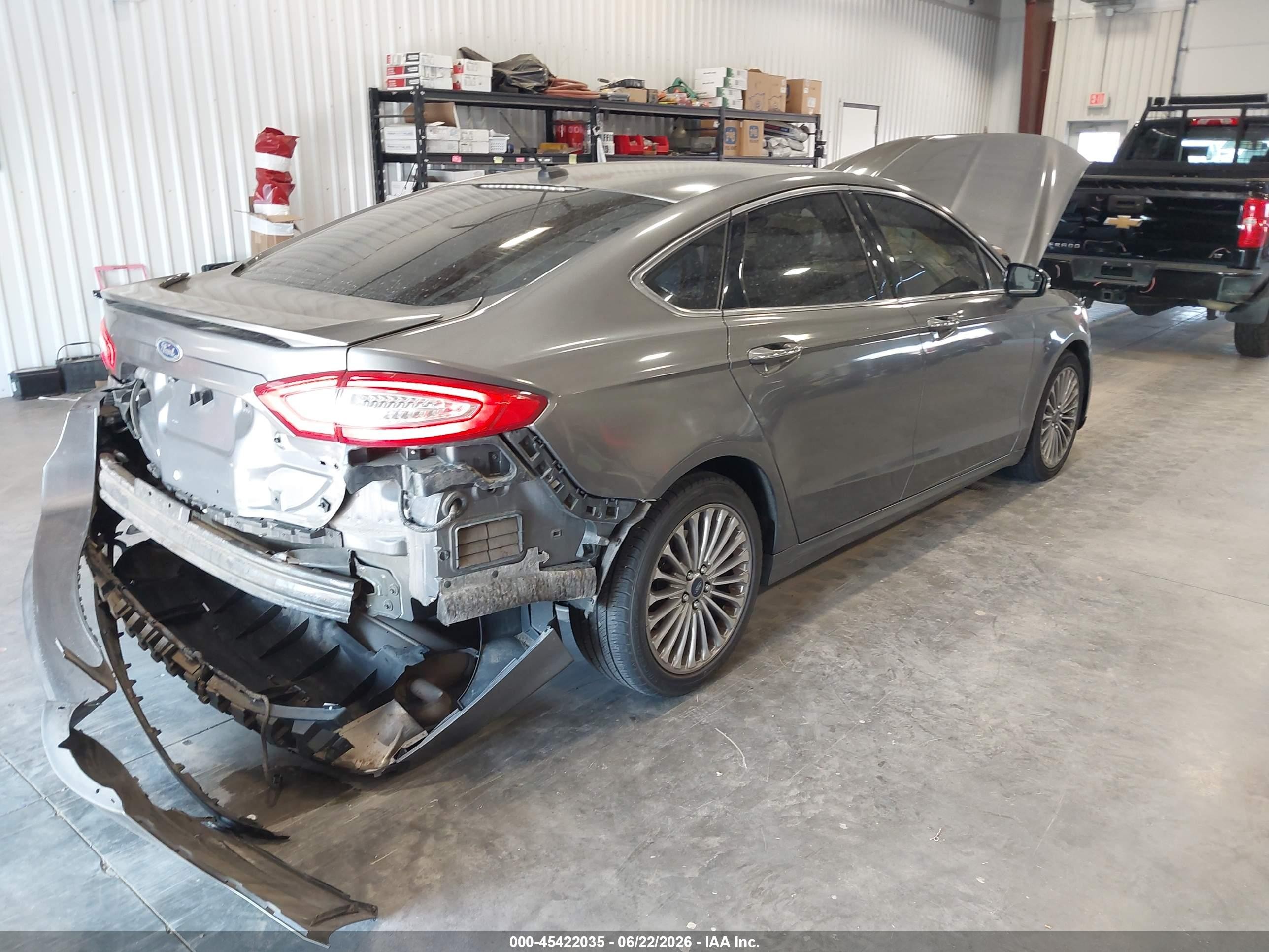 2014 Ford Fusion Titanium Серый vin: 3FA6P0K98ER311447
