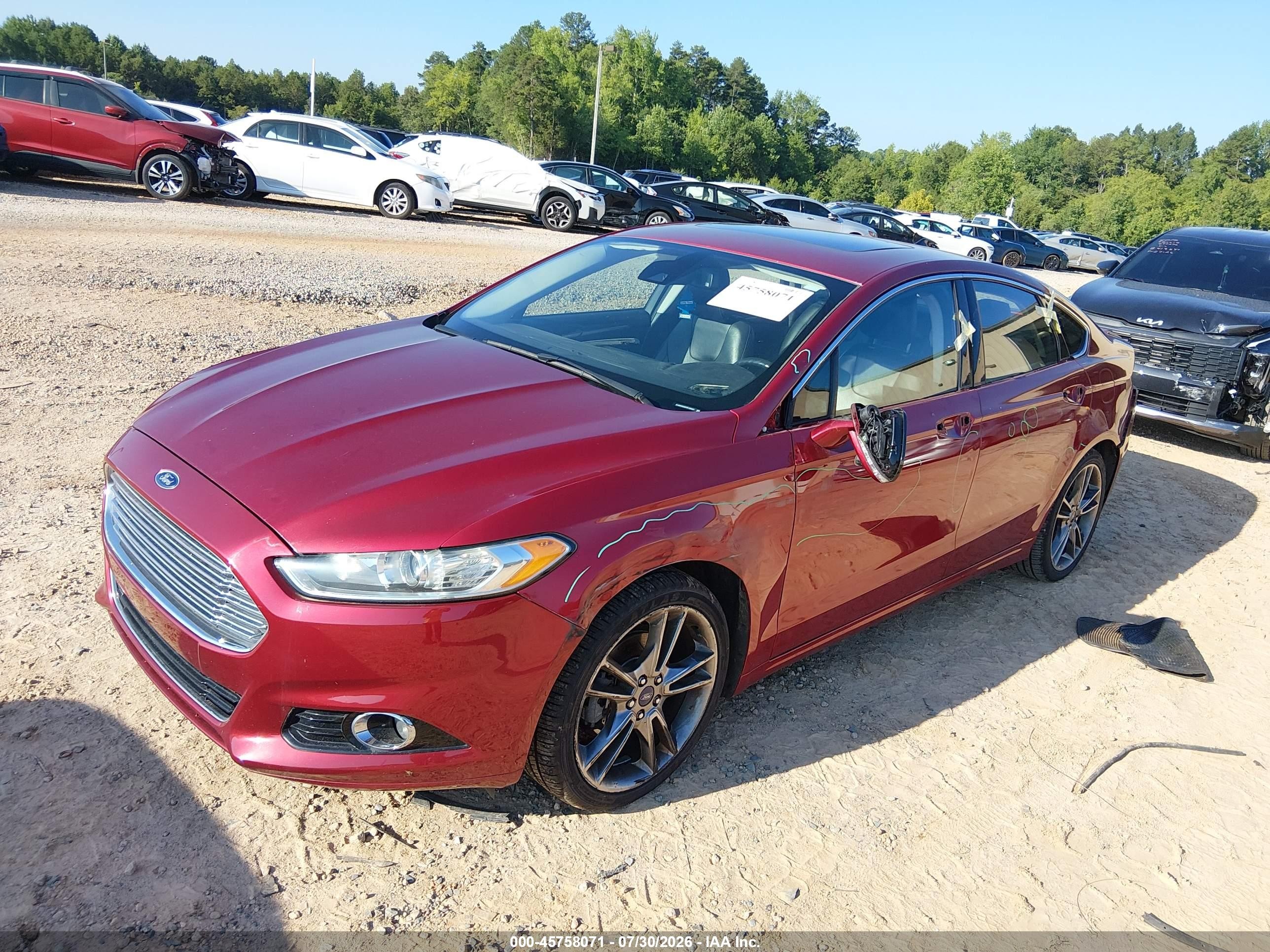 2015 Ford Fusion Titanium Красный vin: 3FA6P0K98FR139227