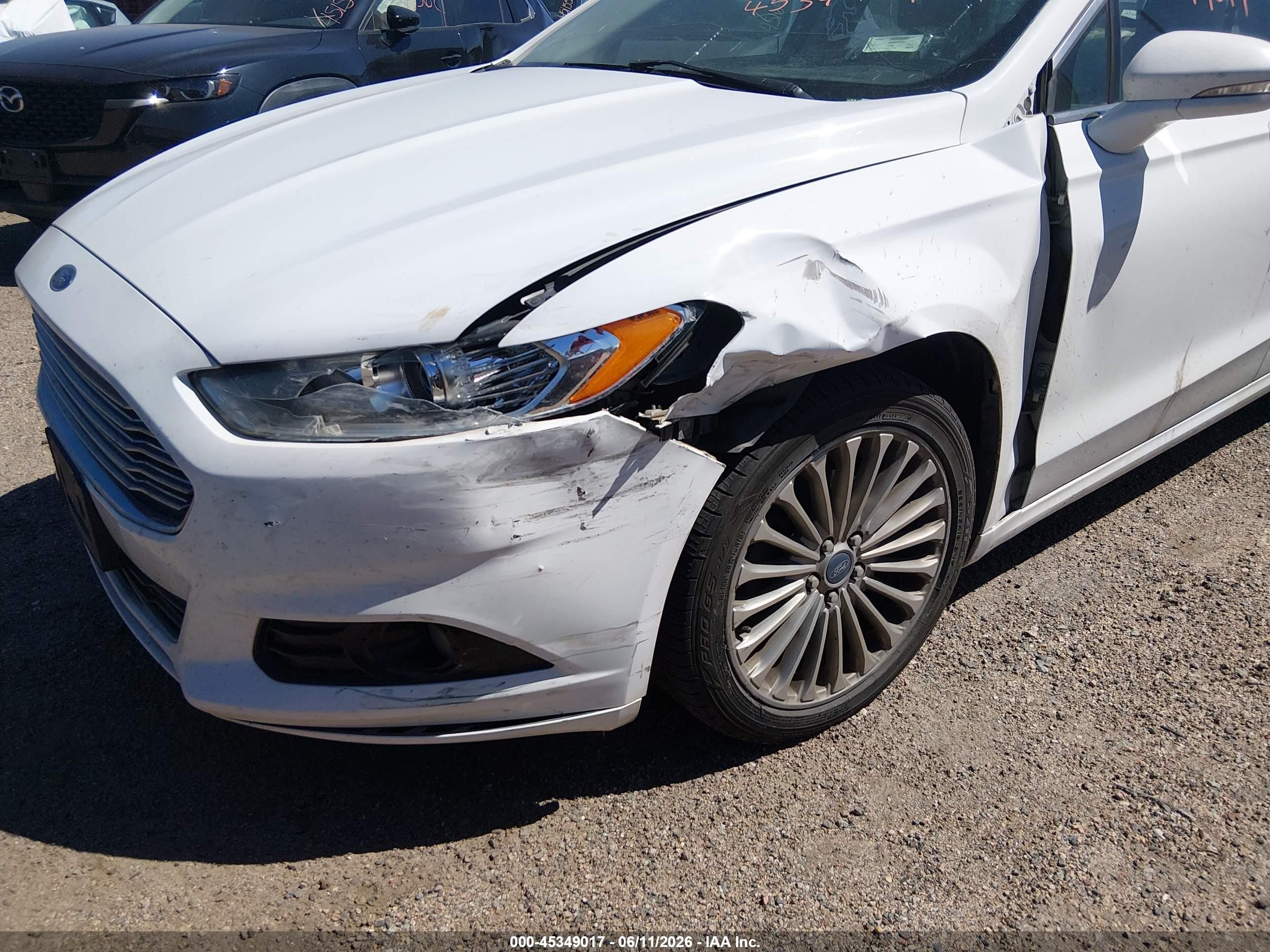 2015 Ford Fusion Titanium White vin: 3FA6P0K98FR268147