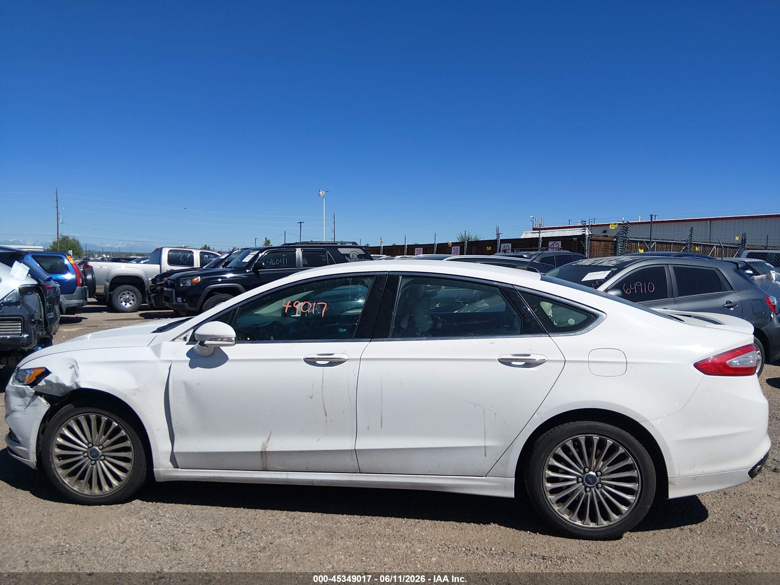 2015 Ford Fusion Titanium White vin: 3FA6P0K98FR268147