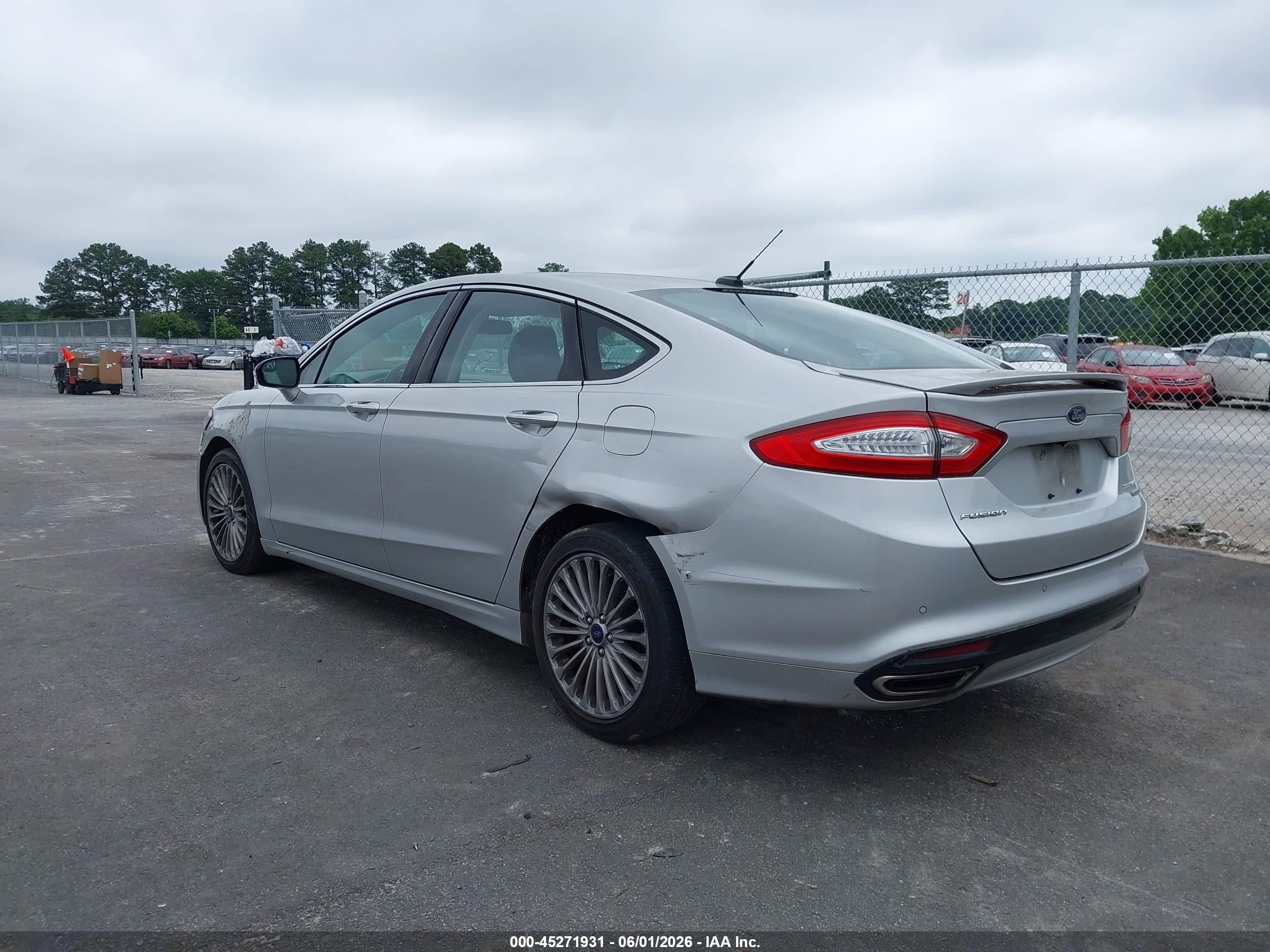 2015 Ford Fusion Titanium Silver vin: 3FA6P0K98FR268181